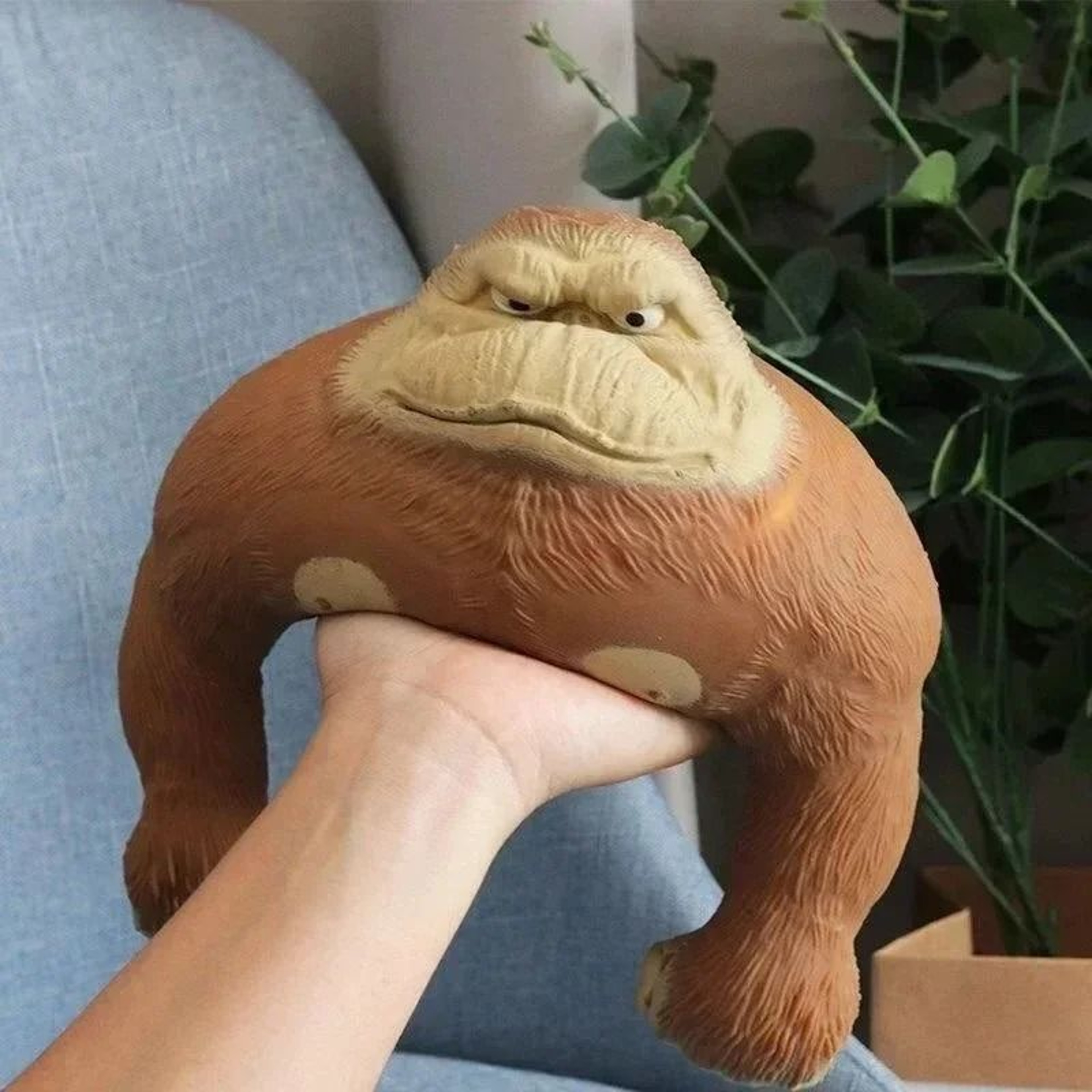 Funny Gorilla Figurine Stretchable Monkey Statue Squeeze Animal Desk Decor 6