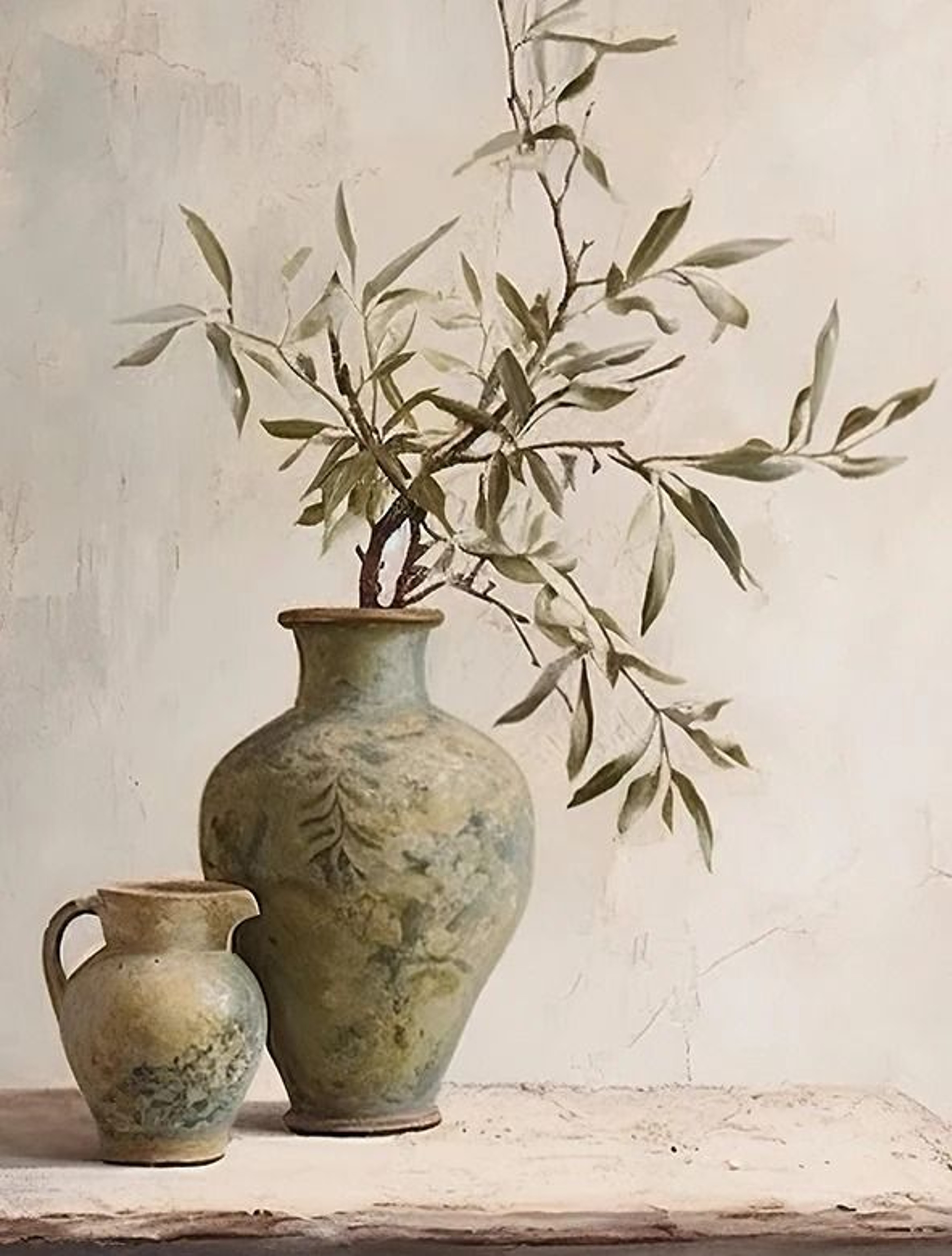 Vintage Olive Tree And Lemon Canvas Poster Botanical Wall Art Print 10