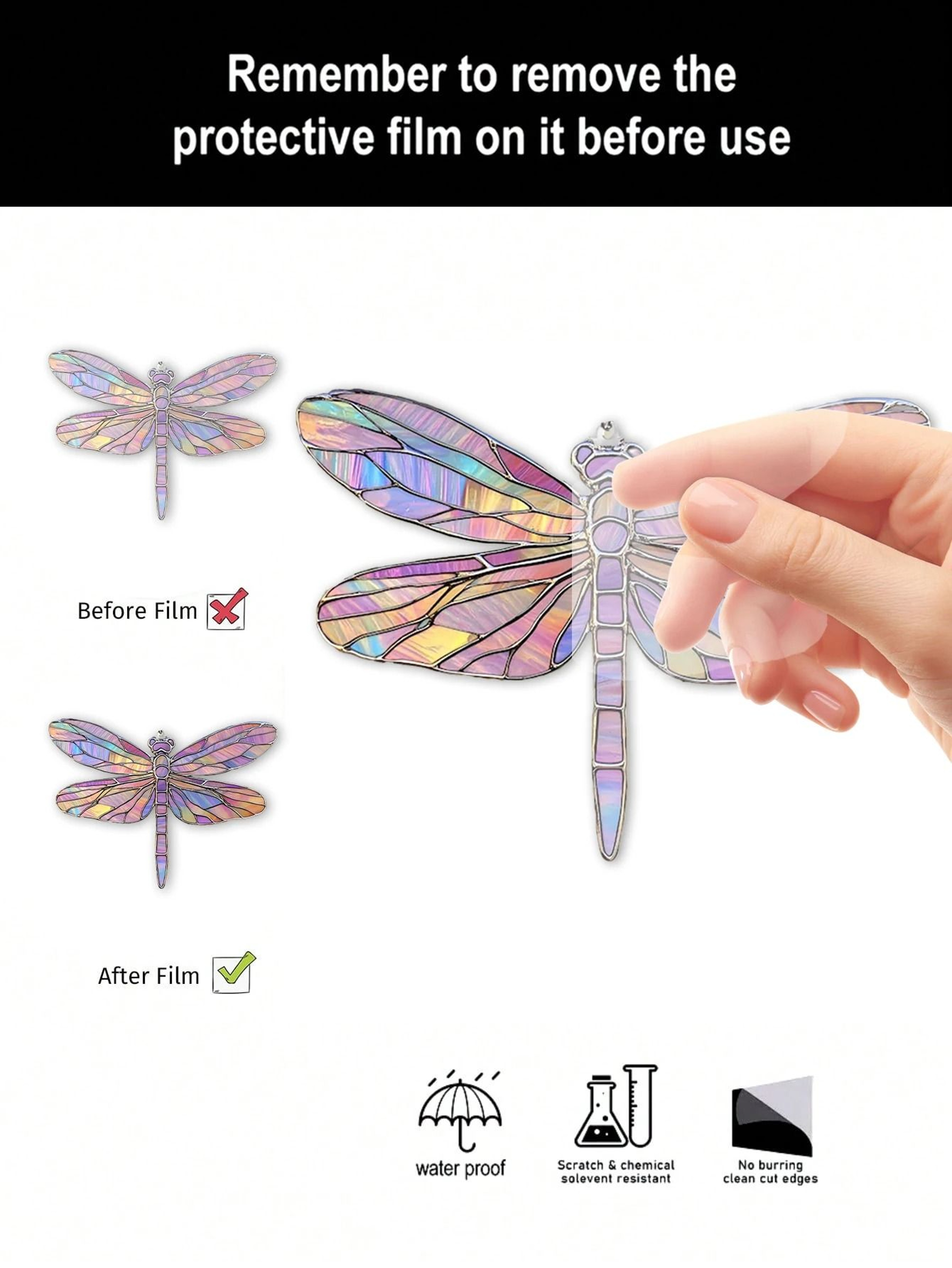 Colorful Dragonfly Suncatcher Acrylic Hanging Window Decor 5