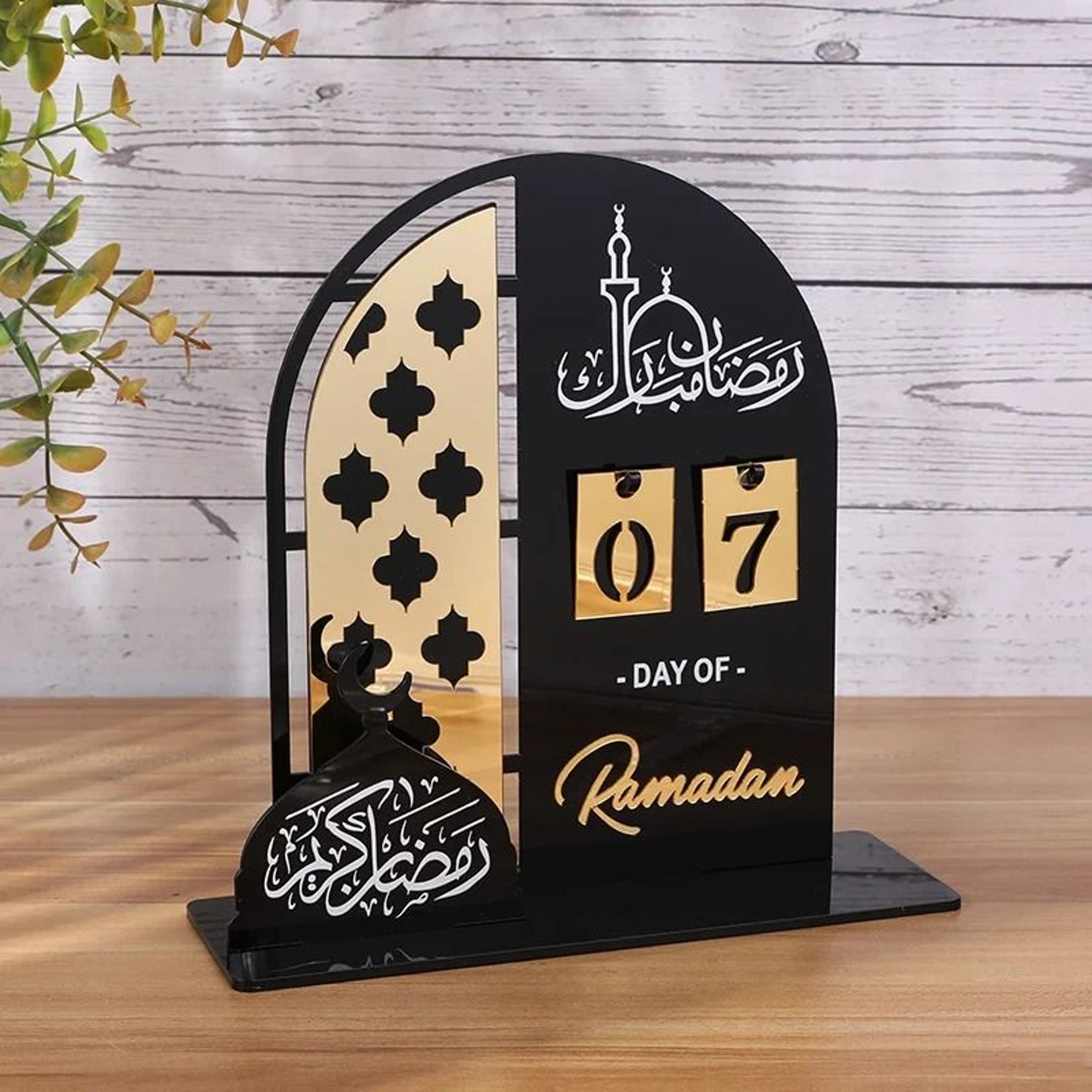 Ramadan Countdown Calendar Acrylic Eid Mubarak Islamic Decor Ornament 9