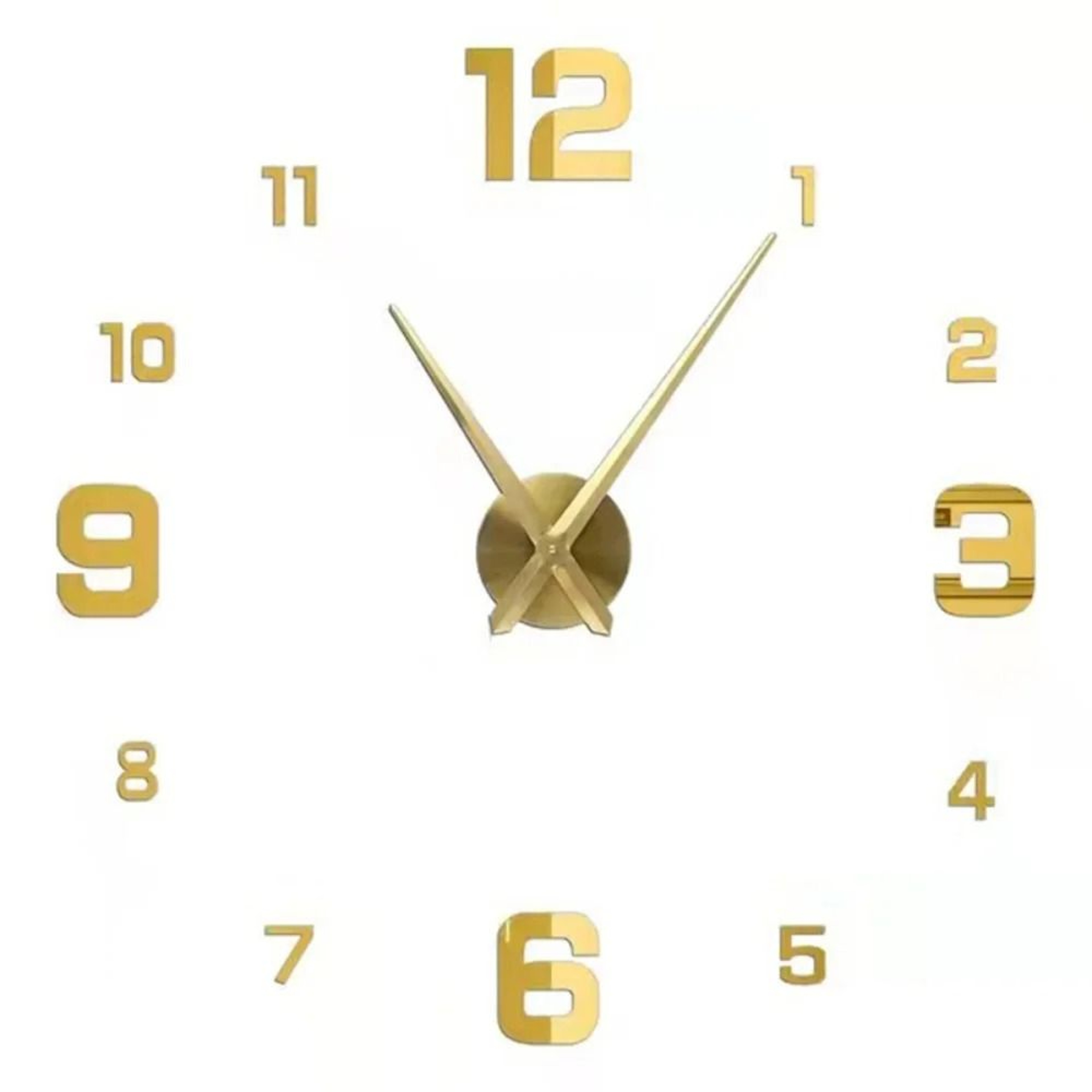 Large DIY 3D Wall Clock Modern Acrylic Mirror Decor Clock 23