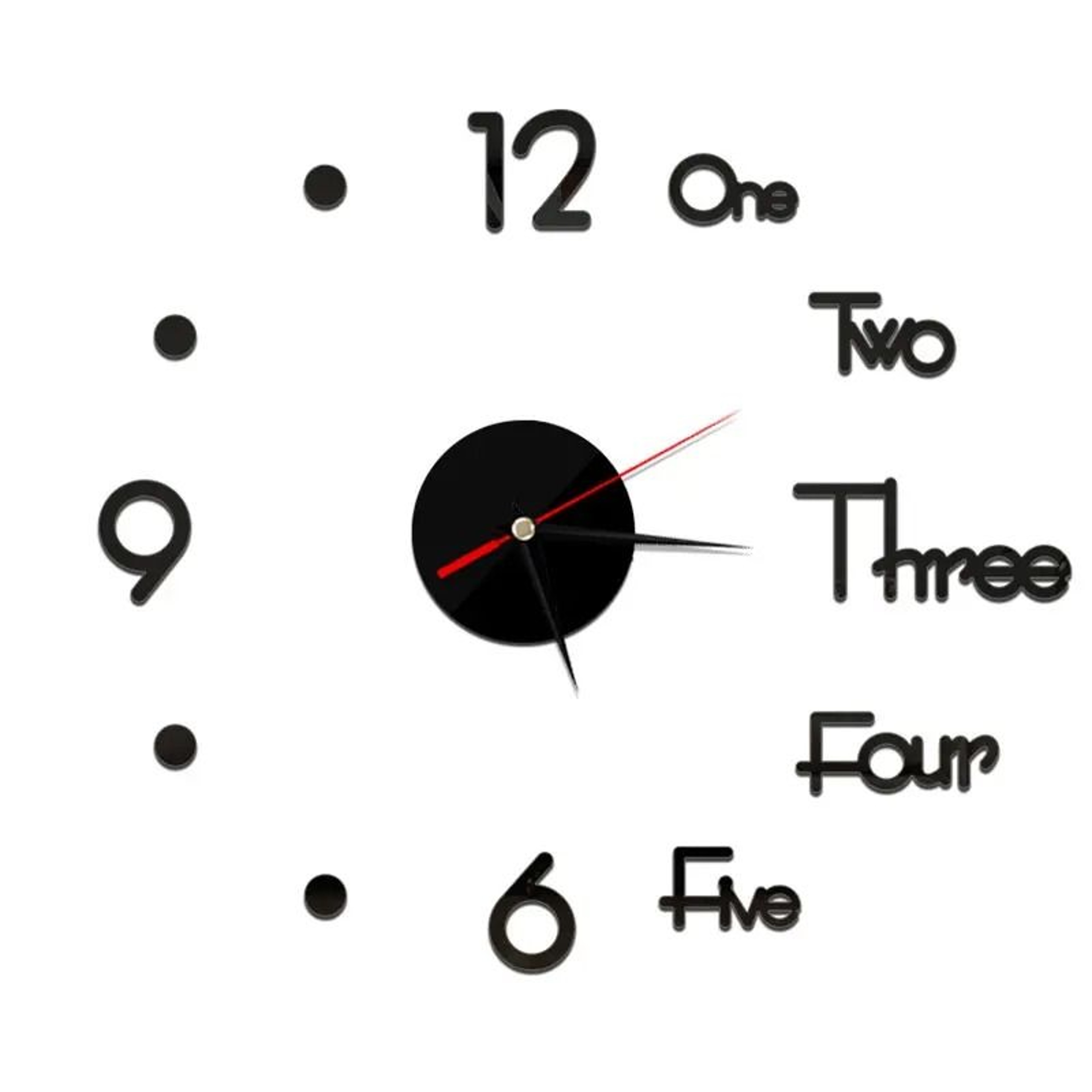 DIY Mirror Wall Clock Sticker Frameless Modern Large Wall Clock Decor 10