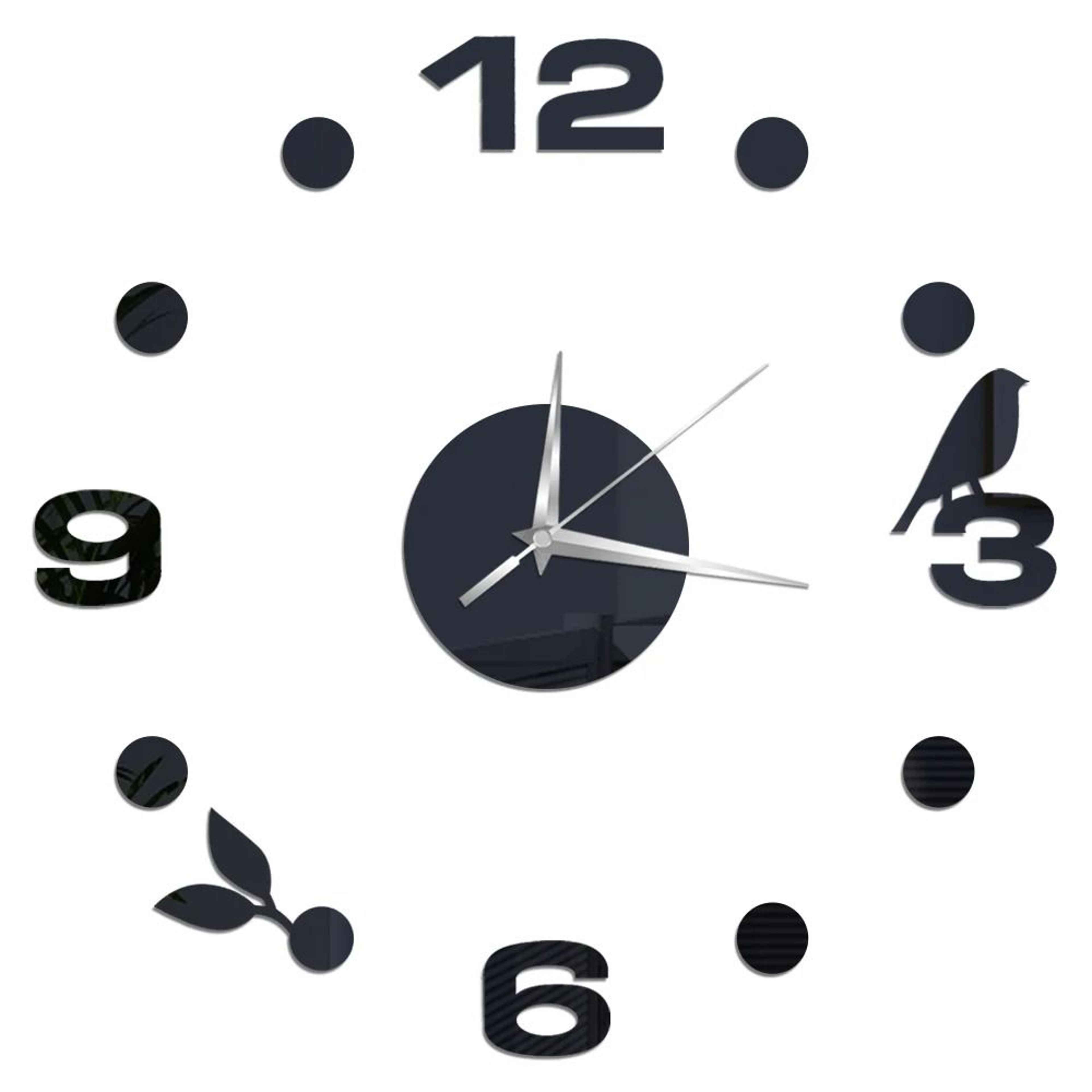 DIY Mirror Wall Clock Sticker Frameless Modern Large Wall Clock Decor 14