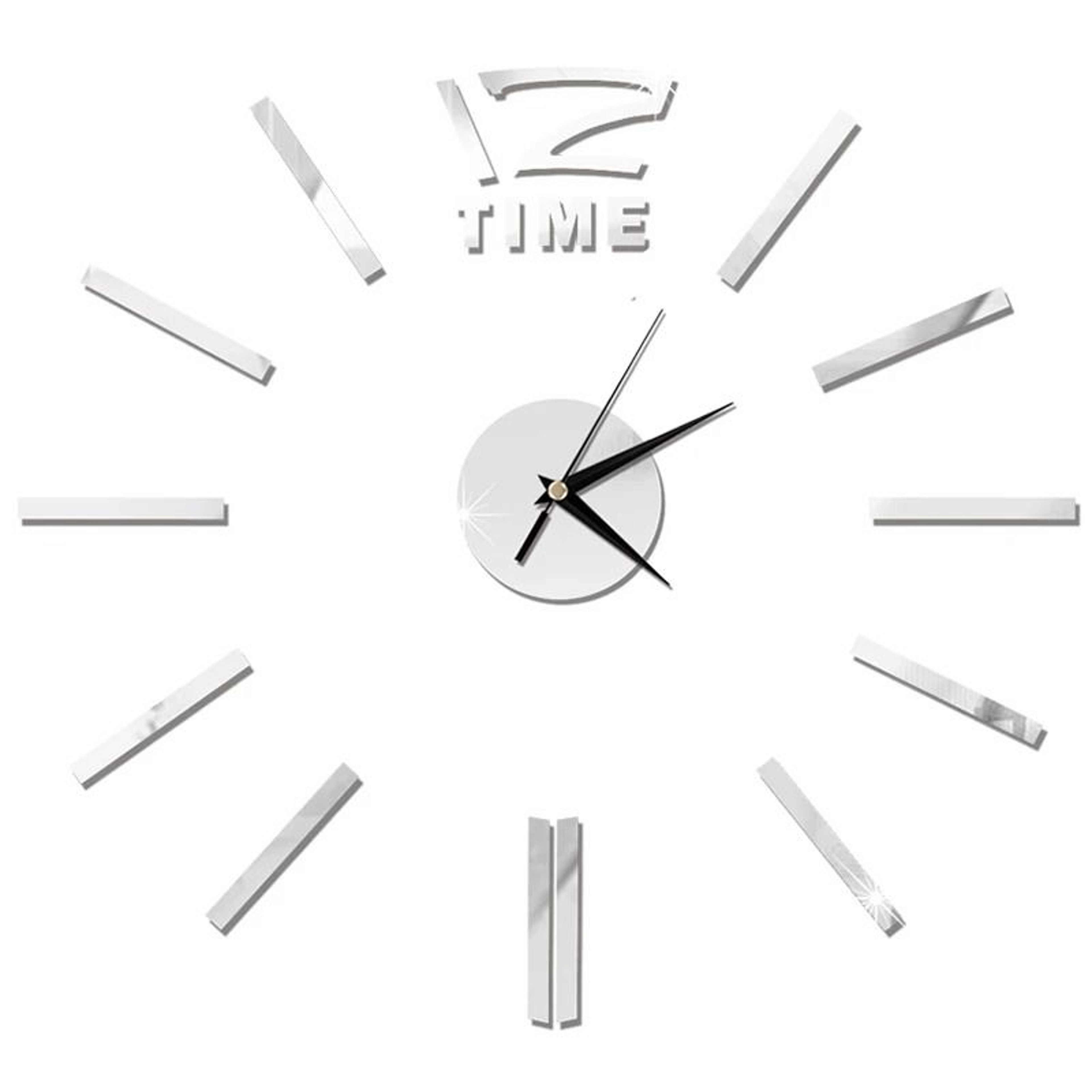 DIY Mirror Wall Clock Sticker Frameless Modern Large Wall Clock Decor 26