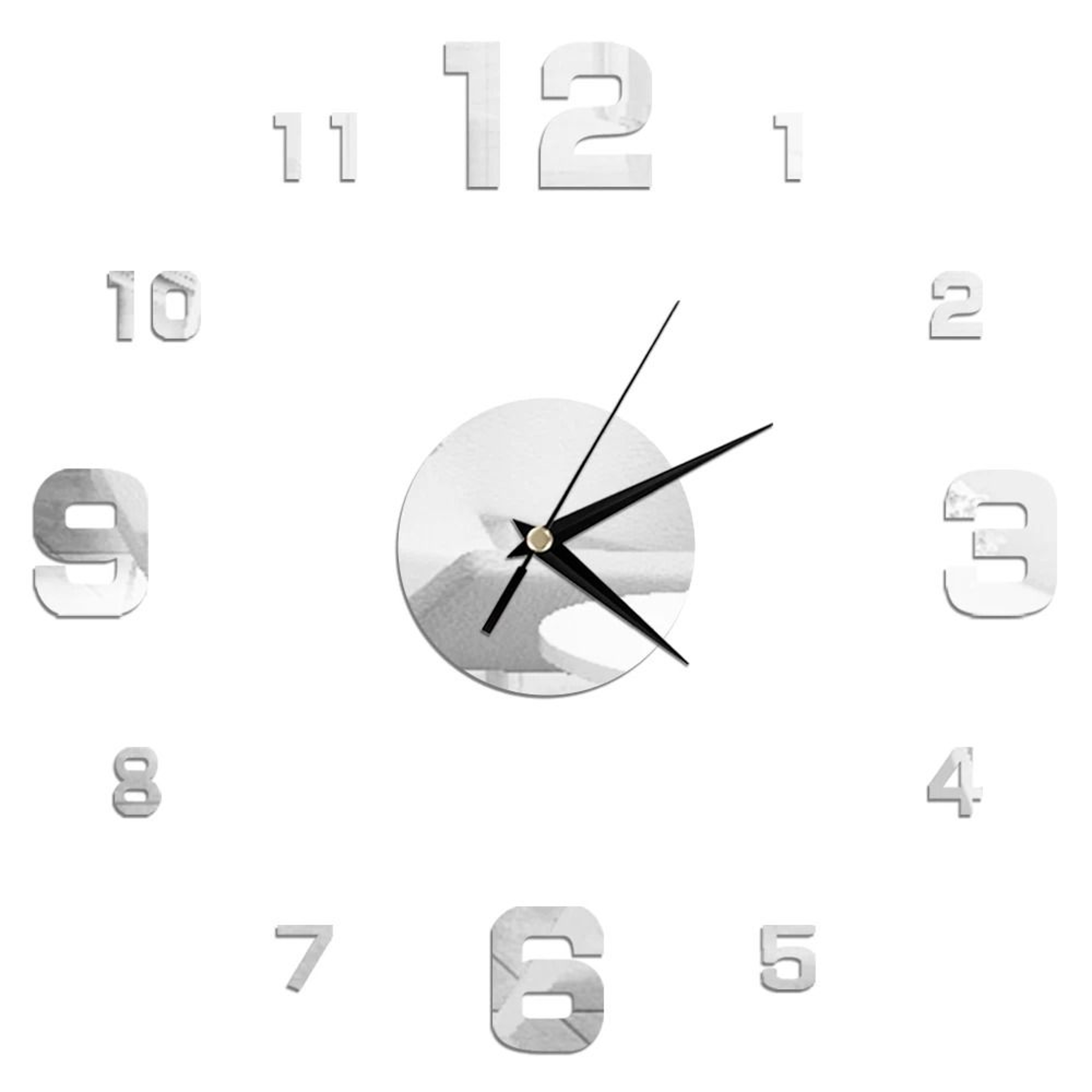 DIY Mirror Wall Clock Sticker Frameless Modern Large Wall Clock Decor 20
