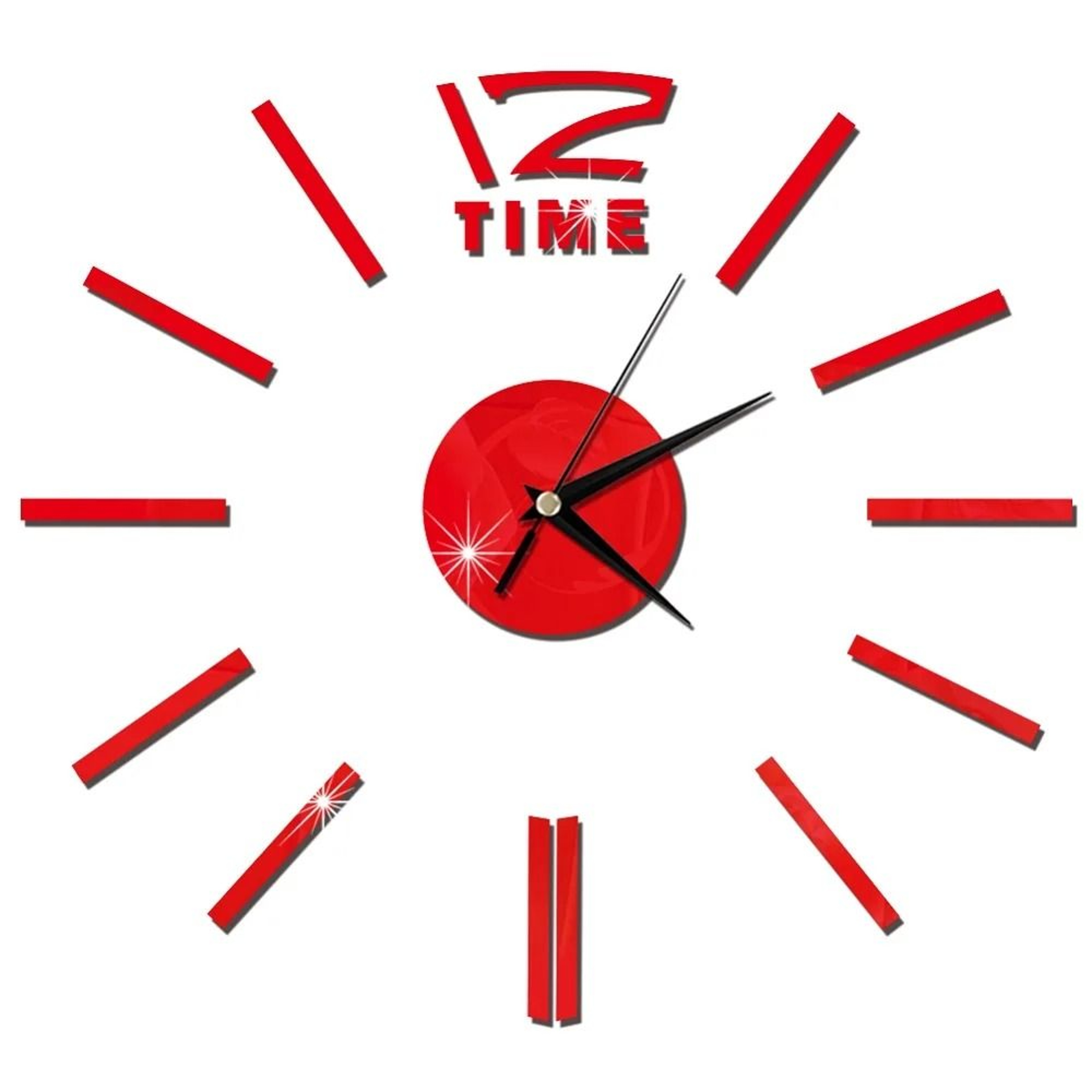 DIY Mirror Wall Clock Sticker Frameless Modern Large Wall Clock Decor 21
