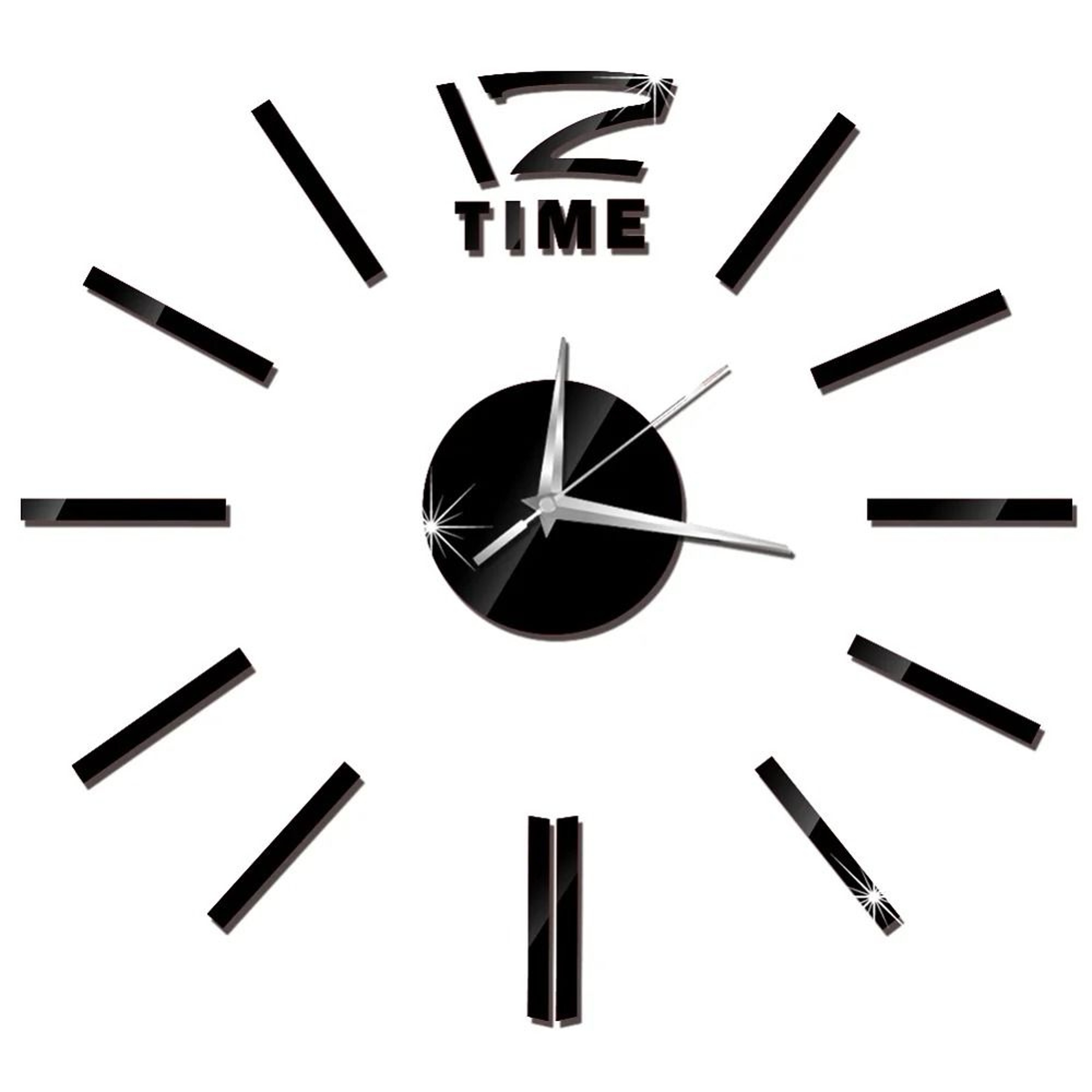 DIY Mirror Wall Clock Sticker Frameless Modern Large Wall Clock Decor 25