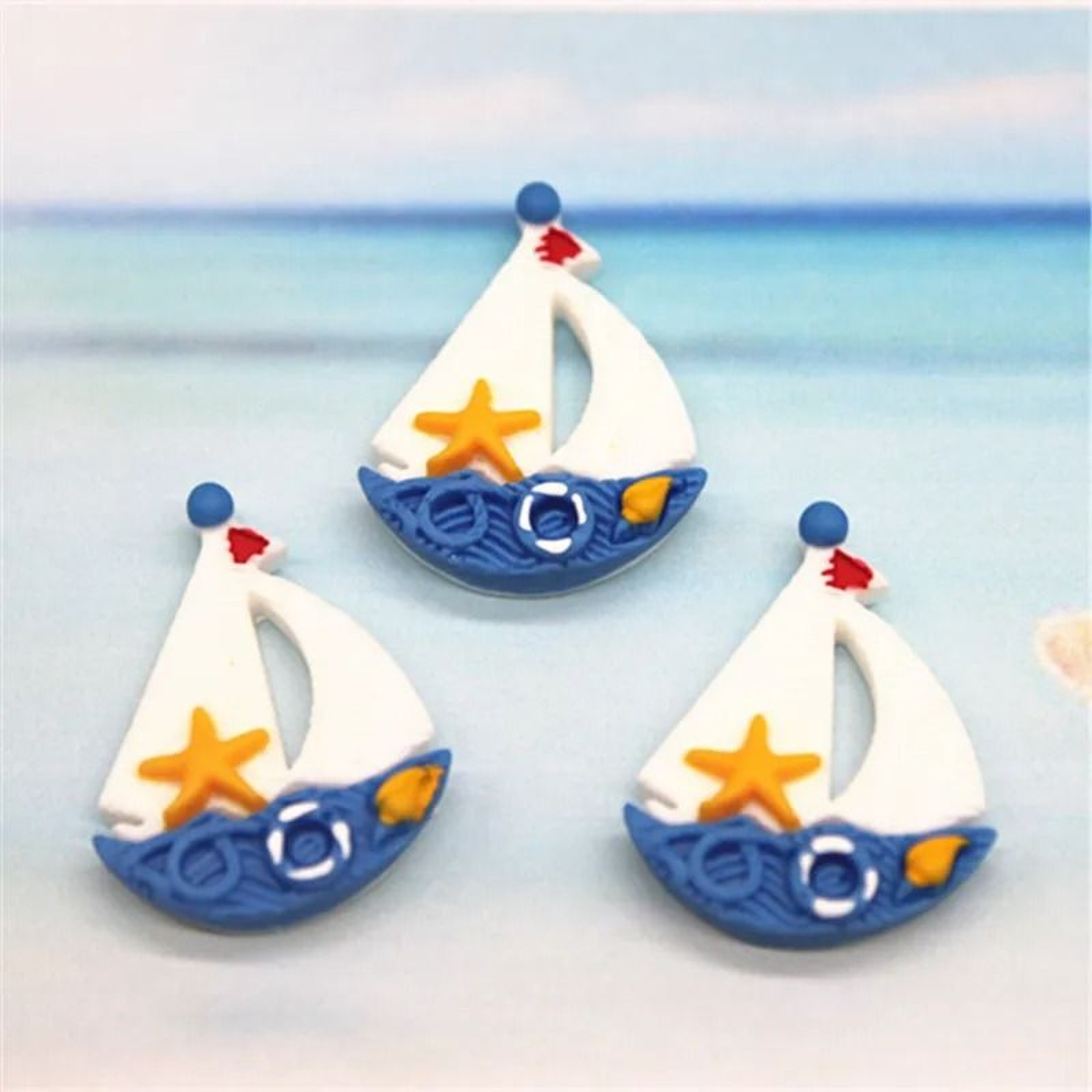Mini Resin Beach Decorations Nautical DIY Craft Marine Flatback Charms Set 24