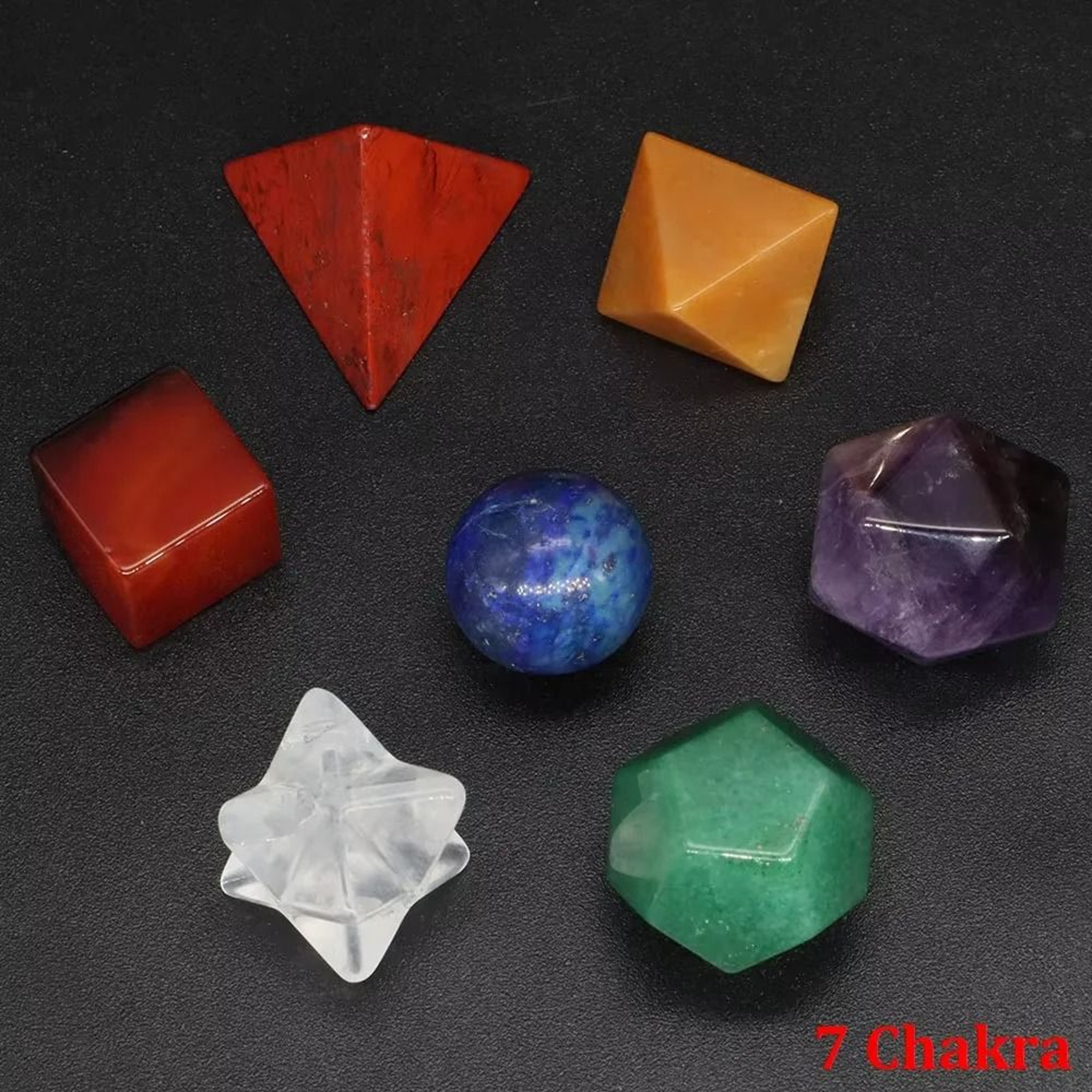 Platonic Solid Crystal Set Sacred Geometry Chakra Healing Reiki Stones 14
