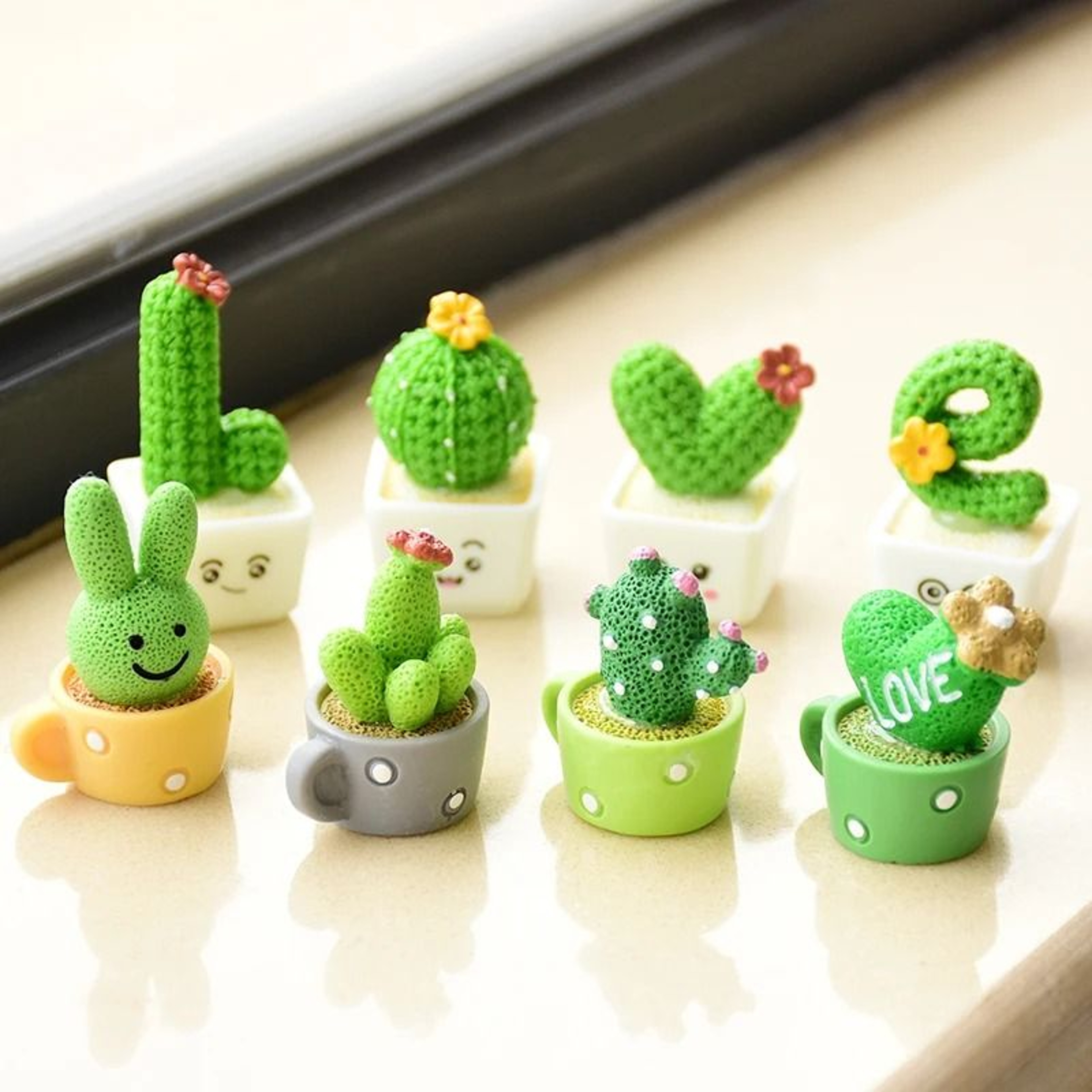 Mini Succulent Plants And Fake Cactus Decor Set Small Bonsai Desk Plant Decoration 6