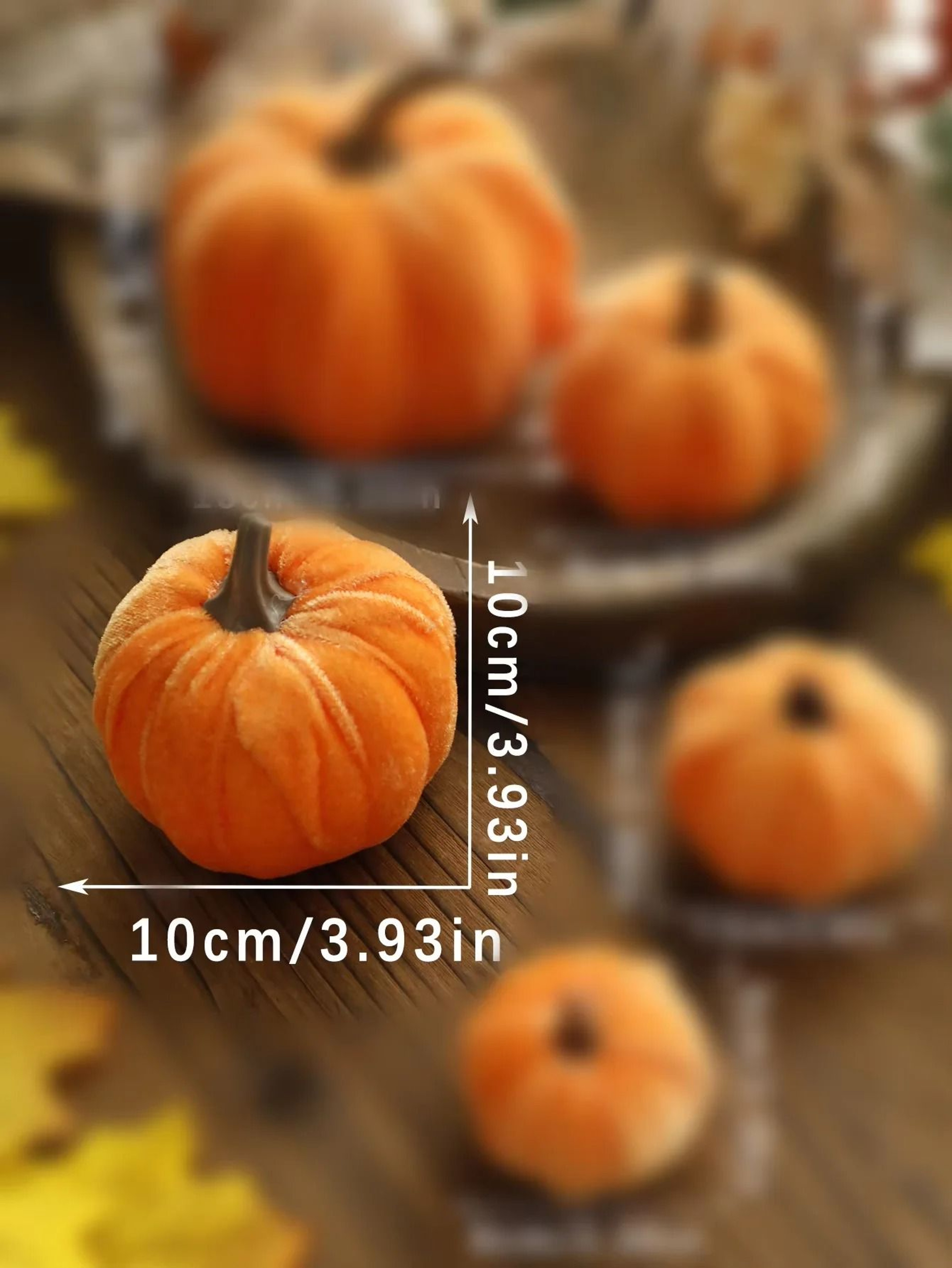 Velvet Artificial Pumpkin Decor Elegant Fall Home Decoration Accent 1