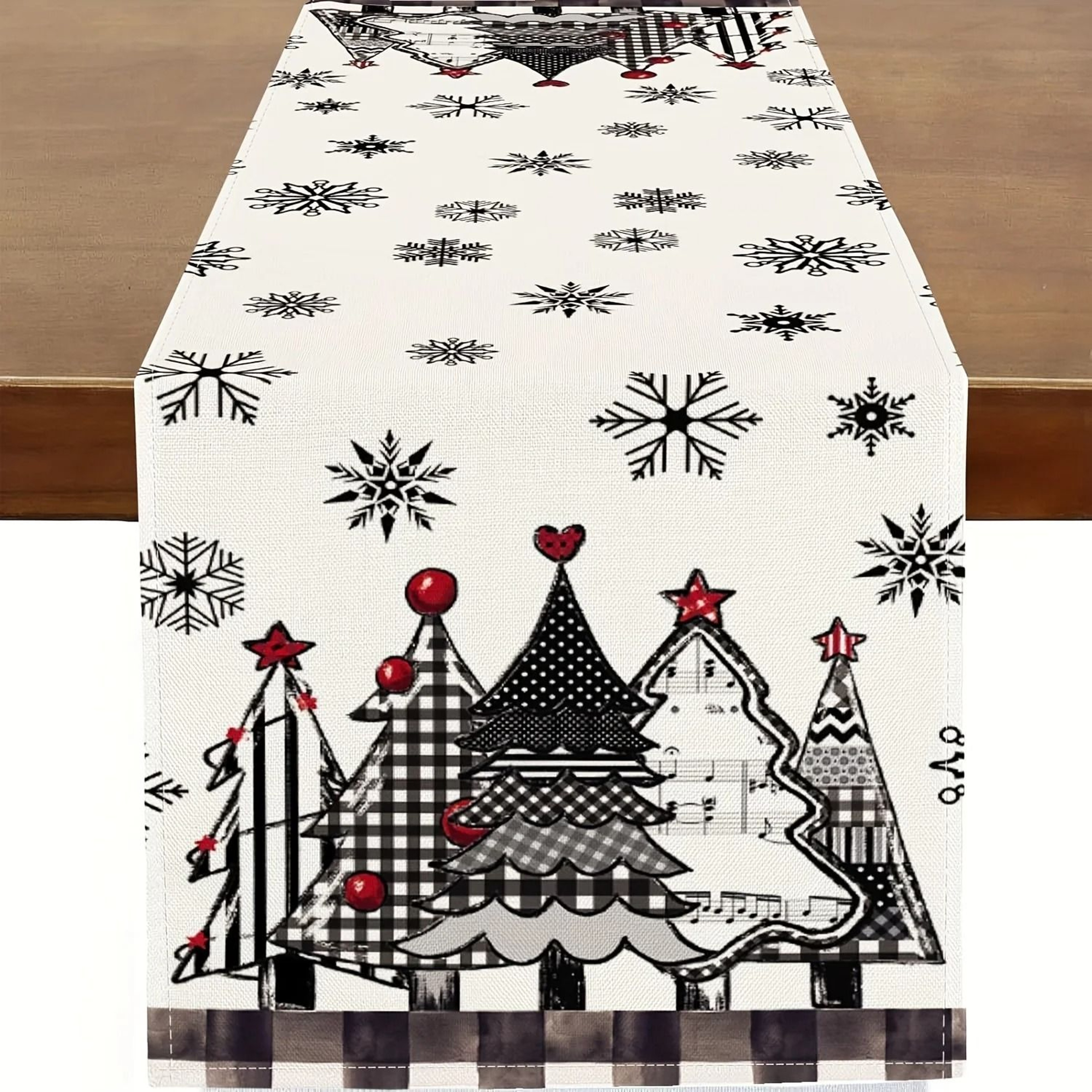 Retro Plaid Christmas Table Runner Festive Holiday Dining Decor 5