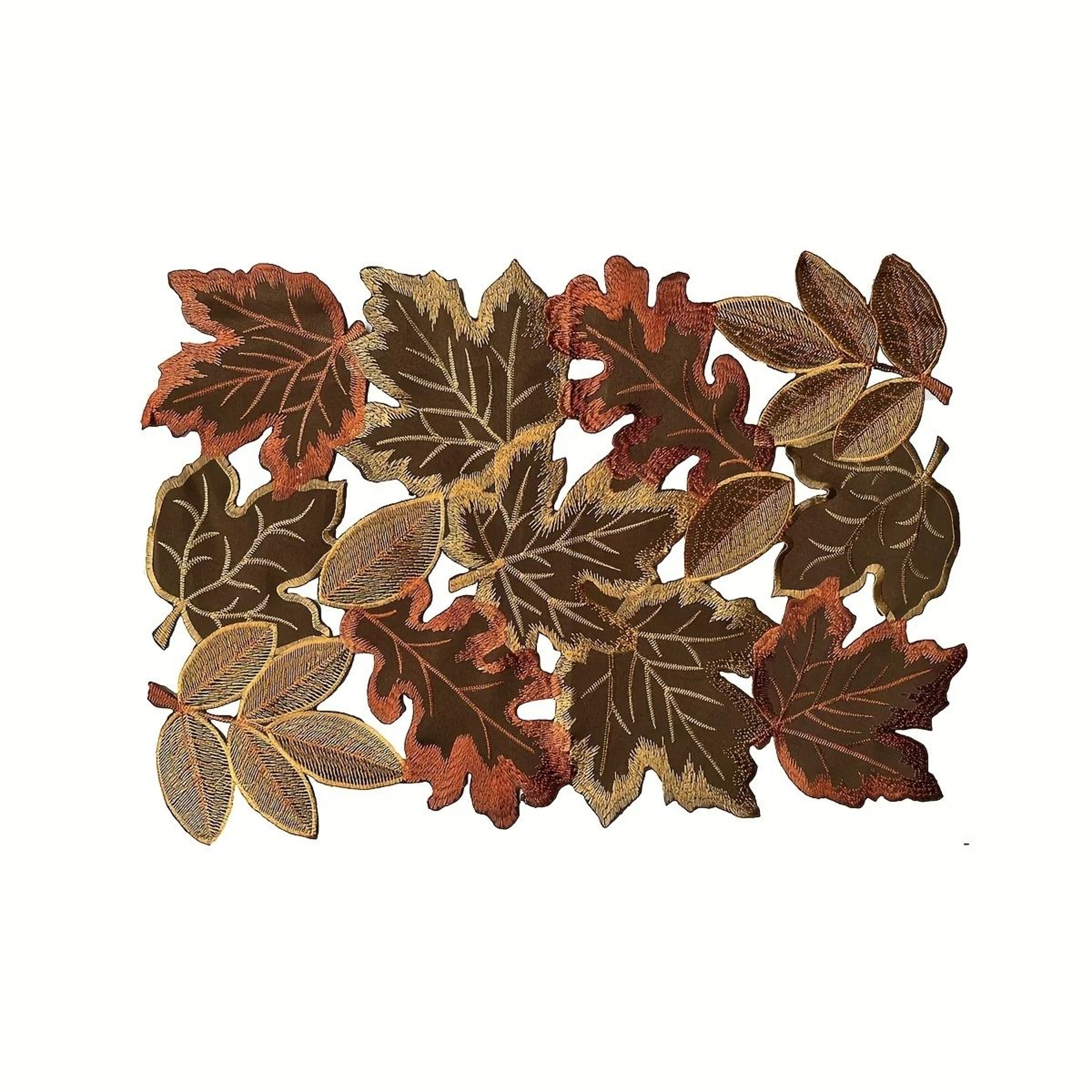 Embroidered Maple Leaf Autumn Table Runner Rustic Farmhouse Harvest Decor 2