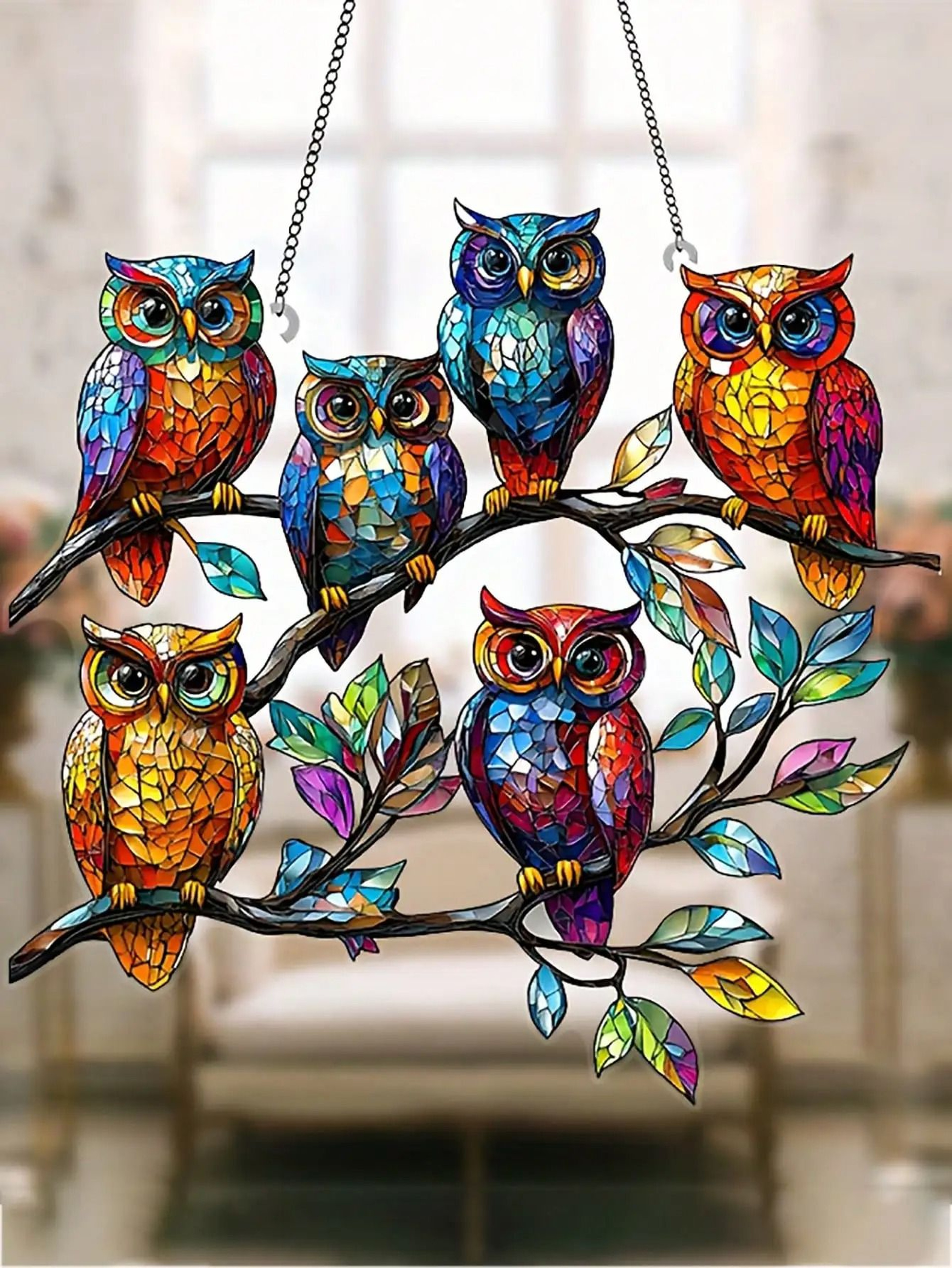 Colorful Owl Pendant Light Decorative Animal Hanging Lamp For Home Decor 9
