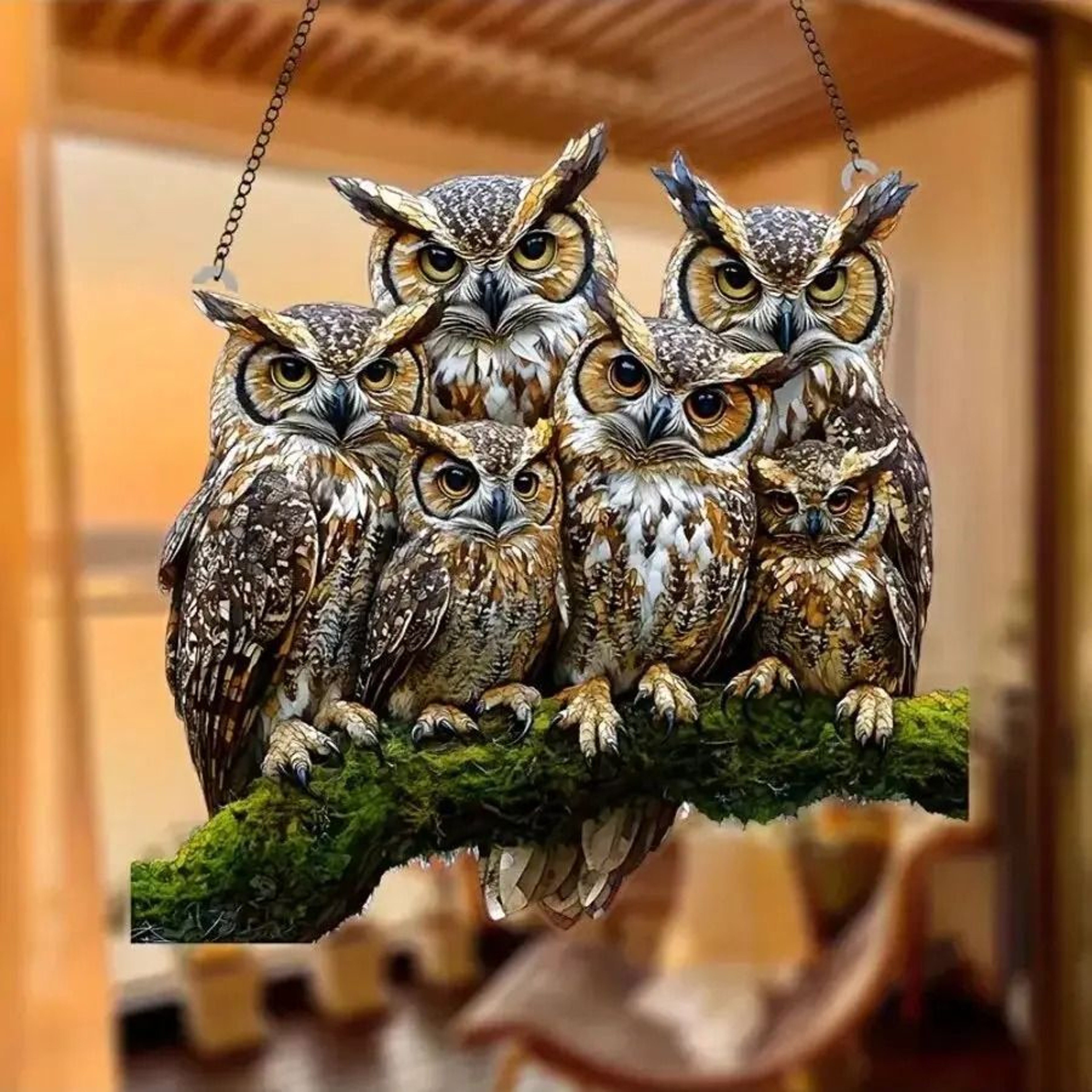 Colorful Owl Pendant Light Decorative Animal Hanging Lamp For Home Decor 2