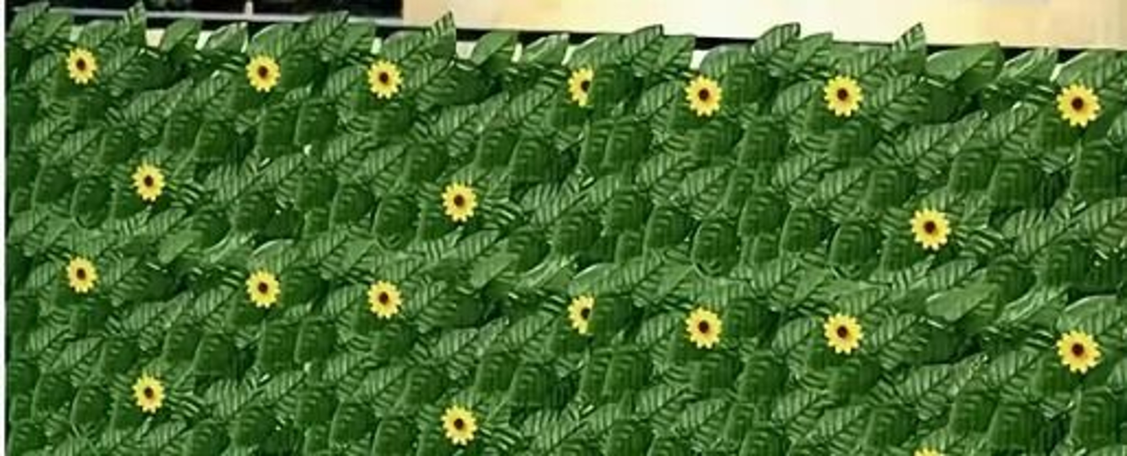 Artificial Ivy Privacy Fence With Sunflowers Outdoor Wall Decor Panel 3