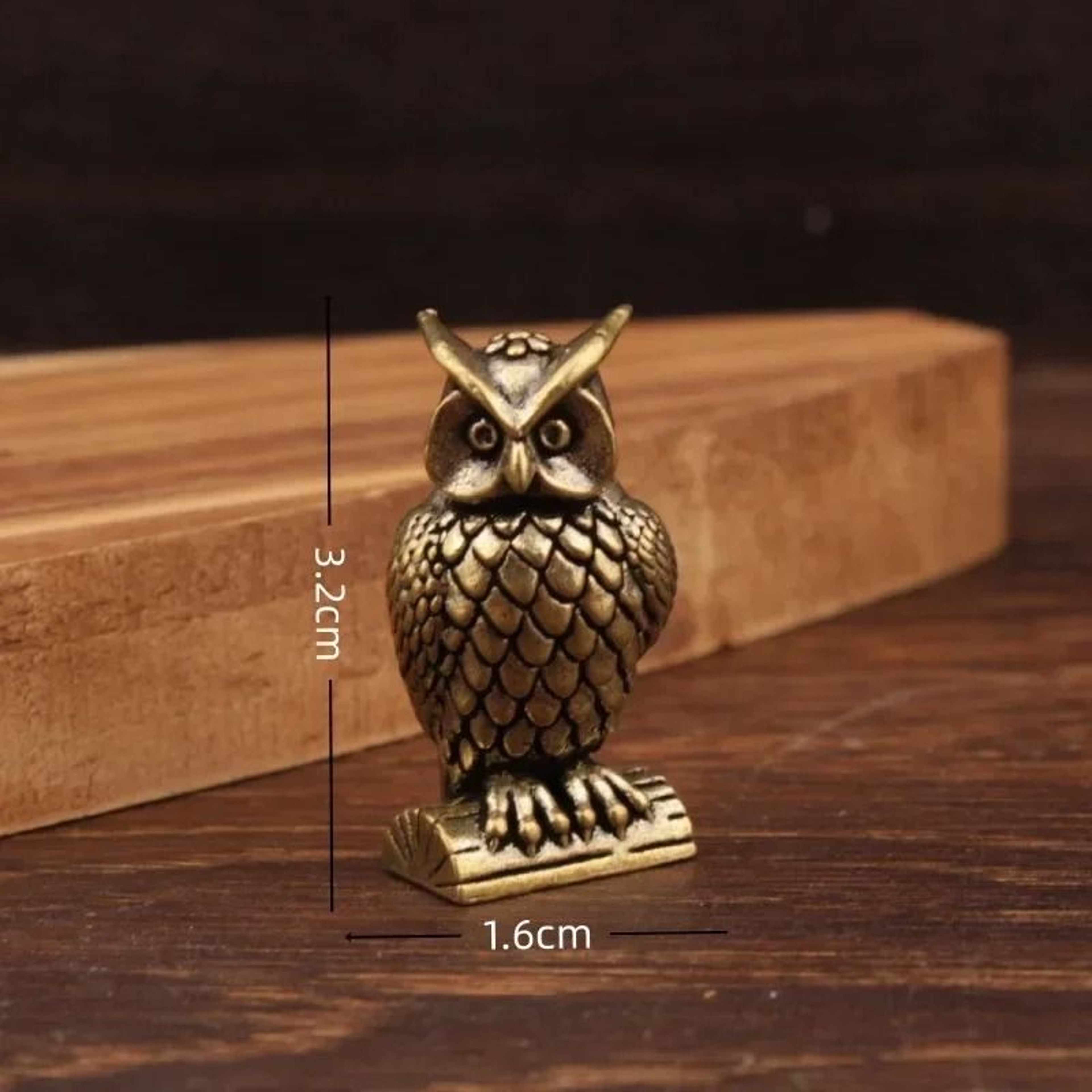 Brass Owl Figurine Handmade Boho Desk Decor Small Luxury Ornament 1