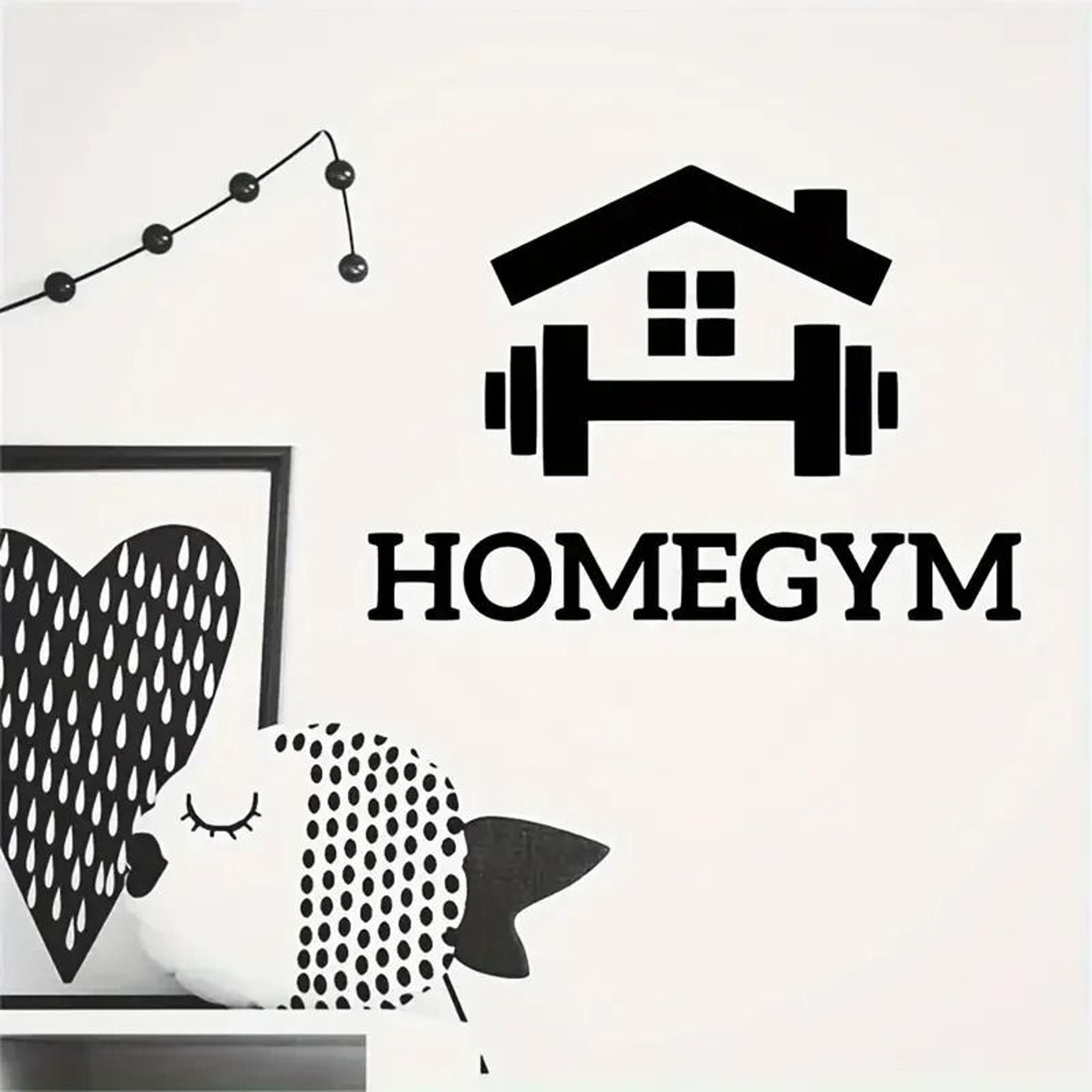 Gym Wall Sticker Barbell Fitness Wall Decor Removable Home Gym Decal 0