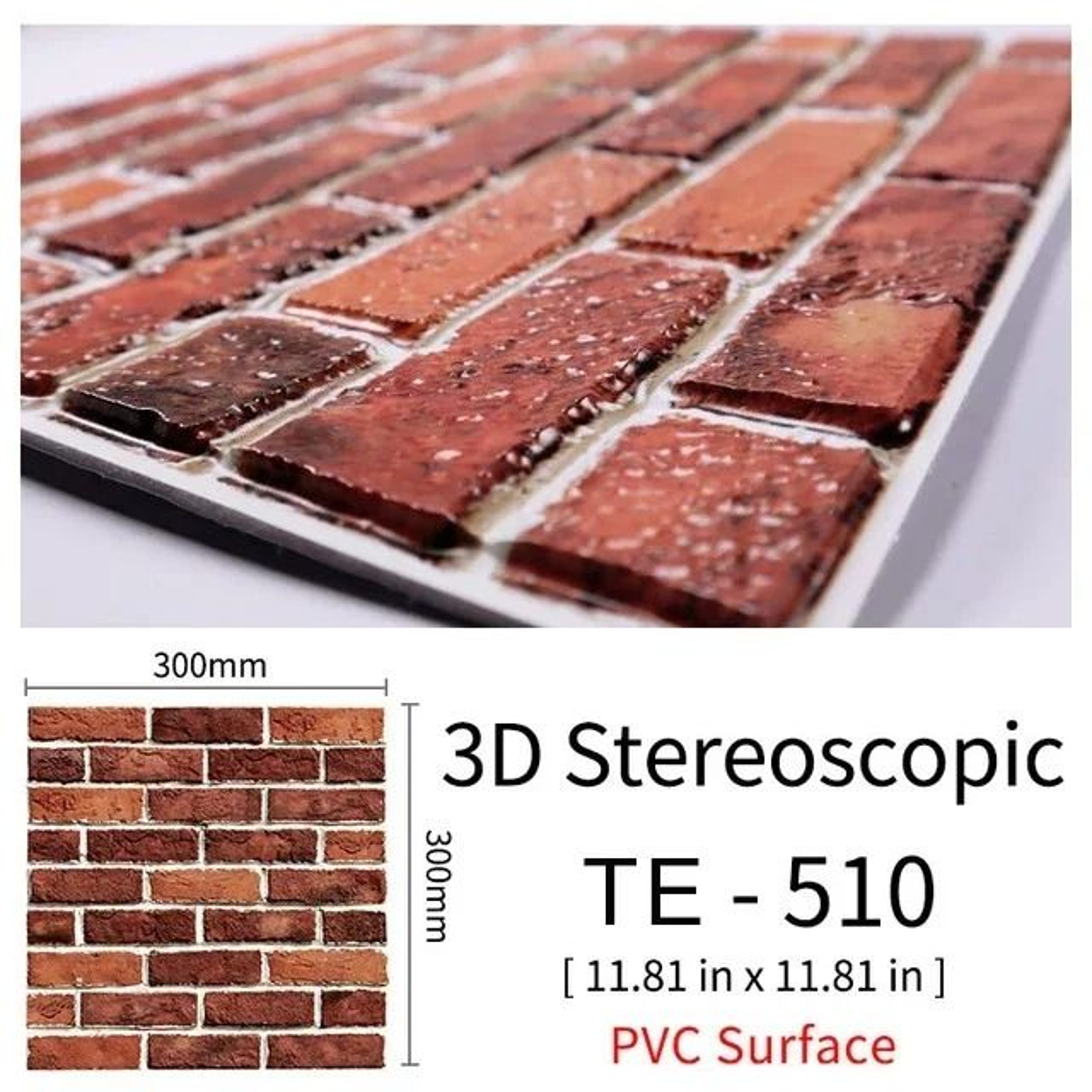 3D Brick Wall Sticker Waterproof Peel And Stick Self Adhesive Wall Decor Set 15pcs 16