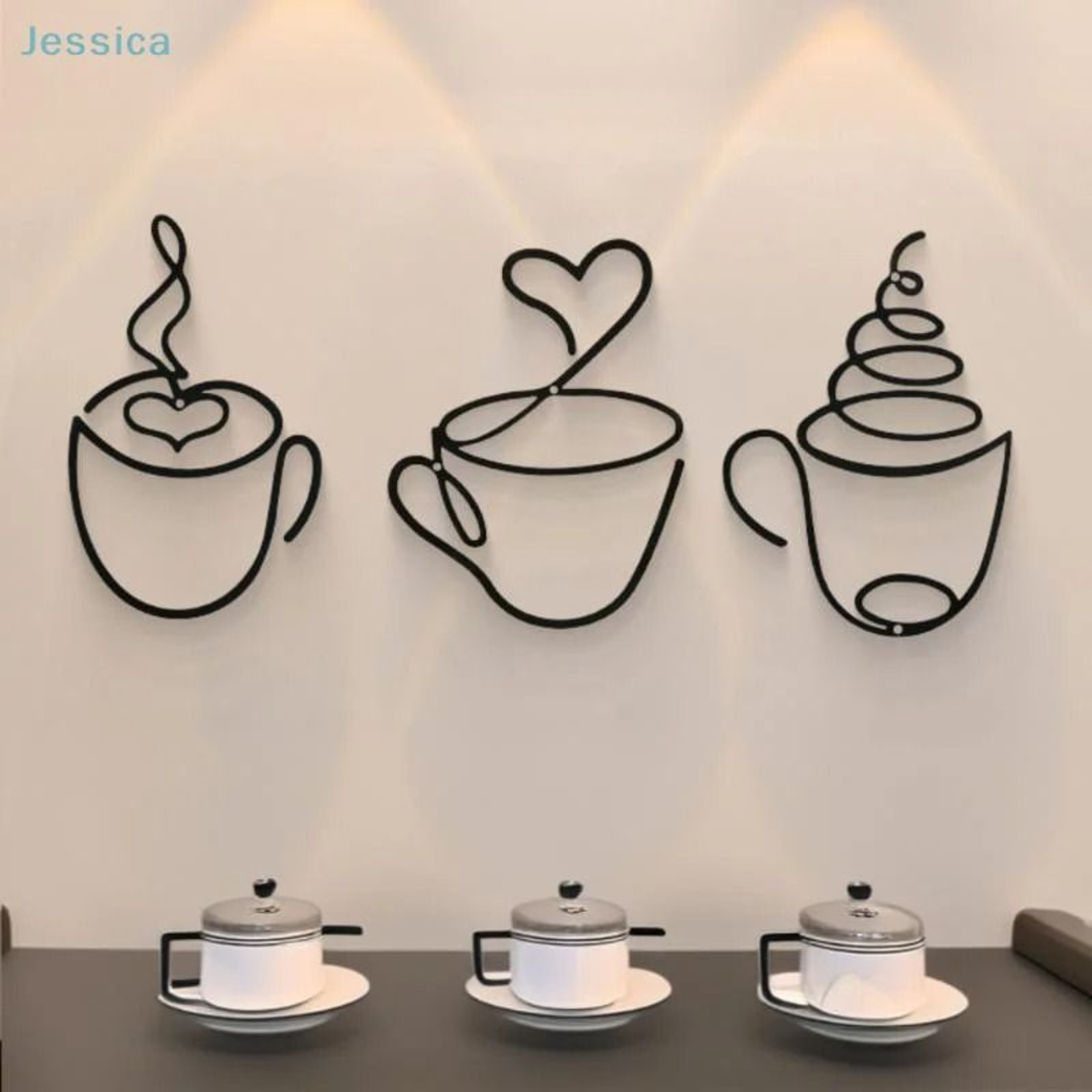 Black Metal Coffee Wall Art Decor For Kitchen And Coffee Bar 4
