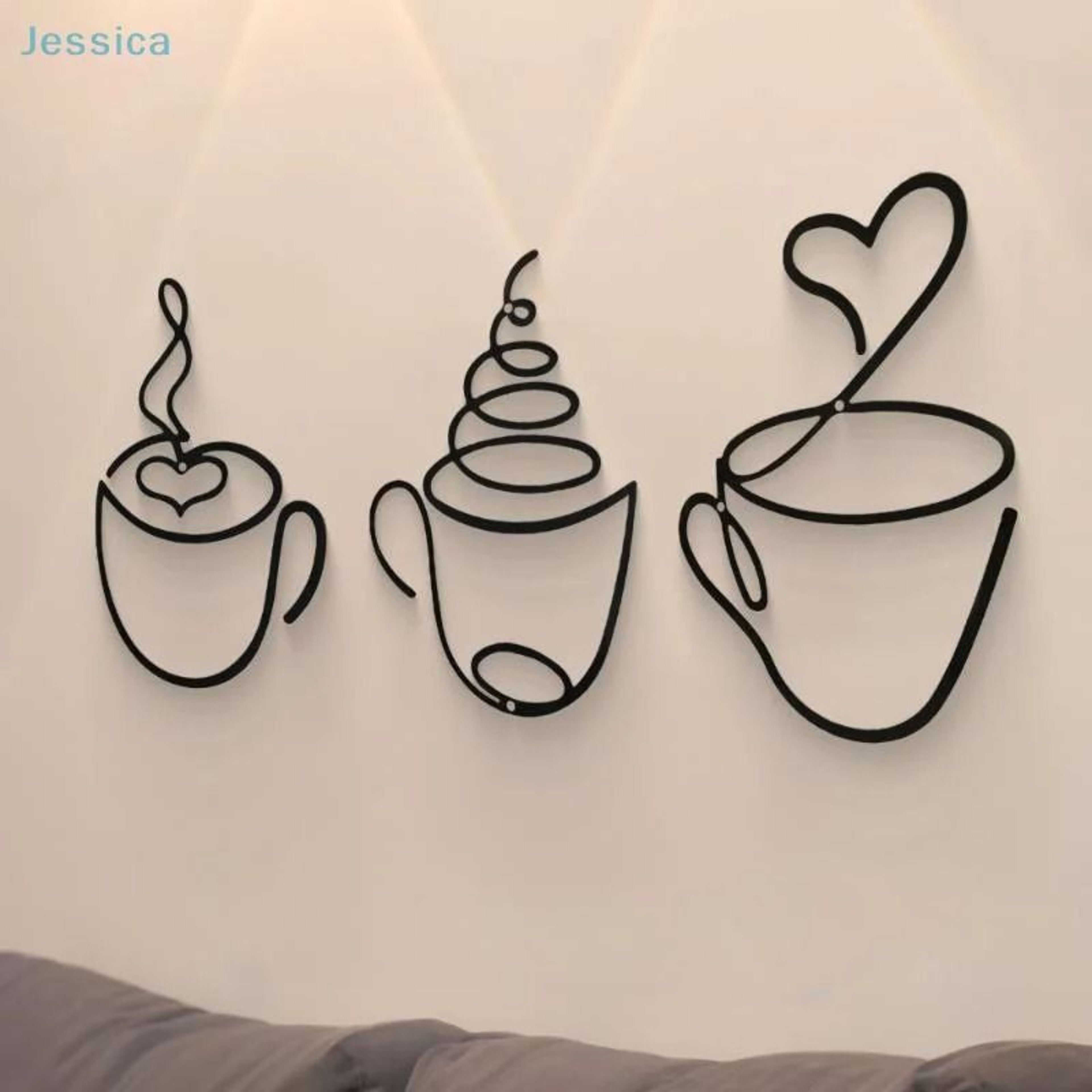 Black Metal Coffee Wall Art Decor For Kitchen And Coffee Bar 5