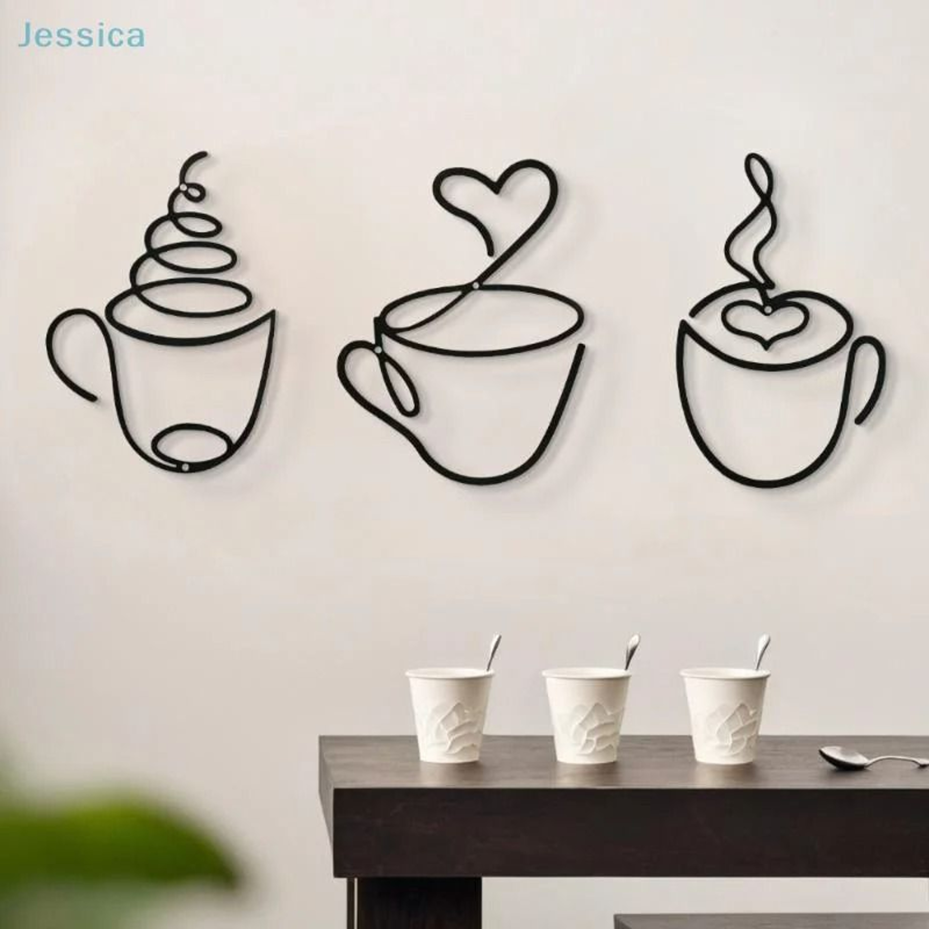 Black Metal Coffee Wall Art Decor For Kitchen And Coffee Bar 6