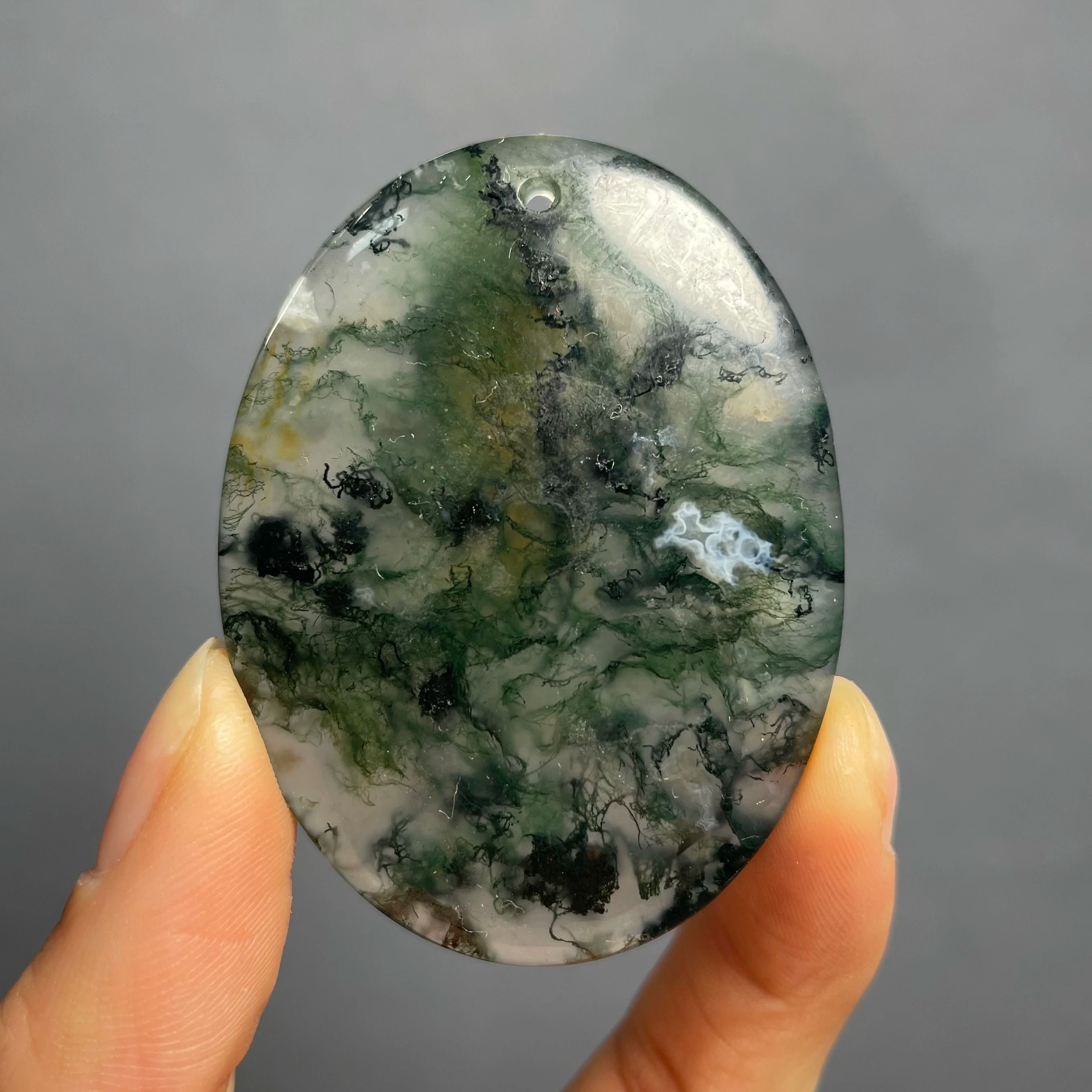 Natural Agate Pendant Healing Crystal Necklace Polished Quartz Stone Decor 7