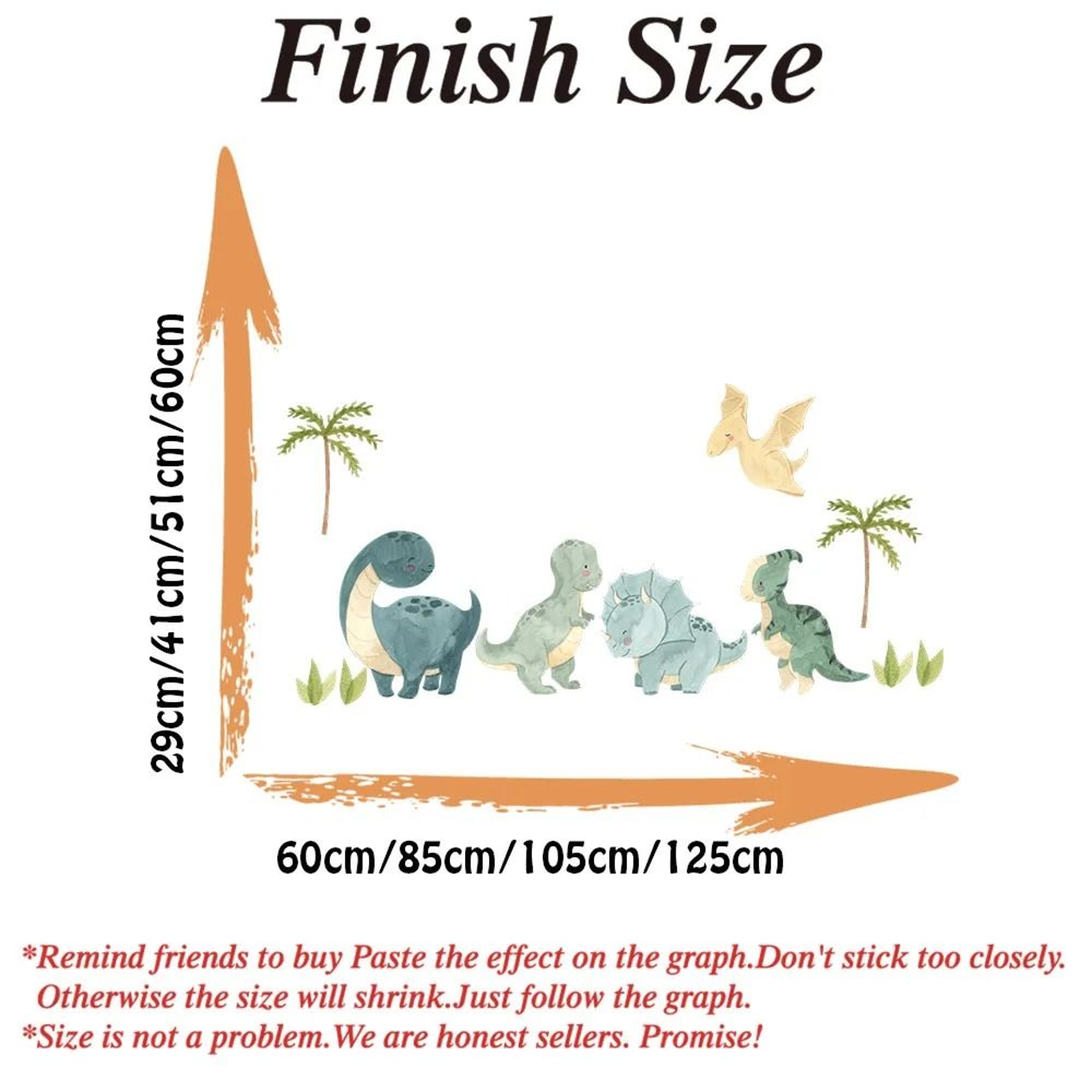 Watercolor Dinosaur Wall Stickers Jungle Nursery Kids Room Decor 2