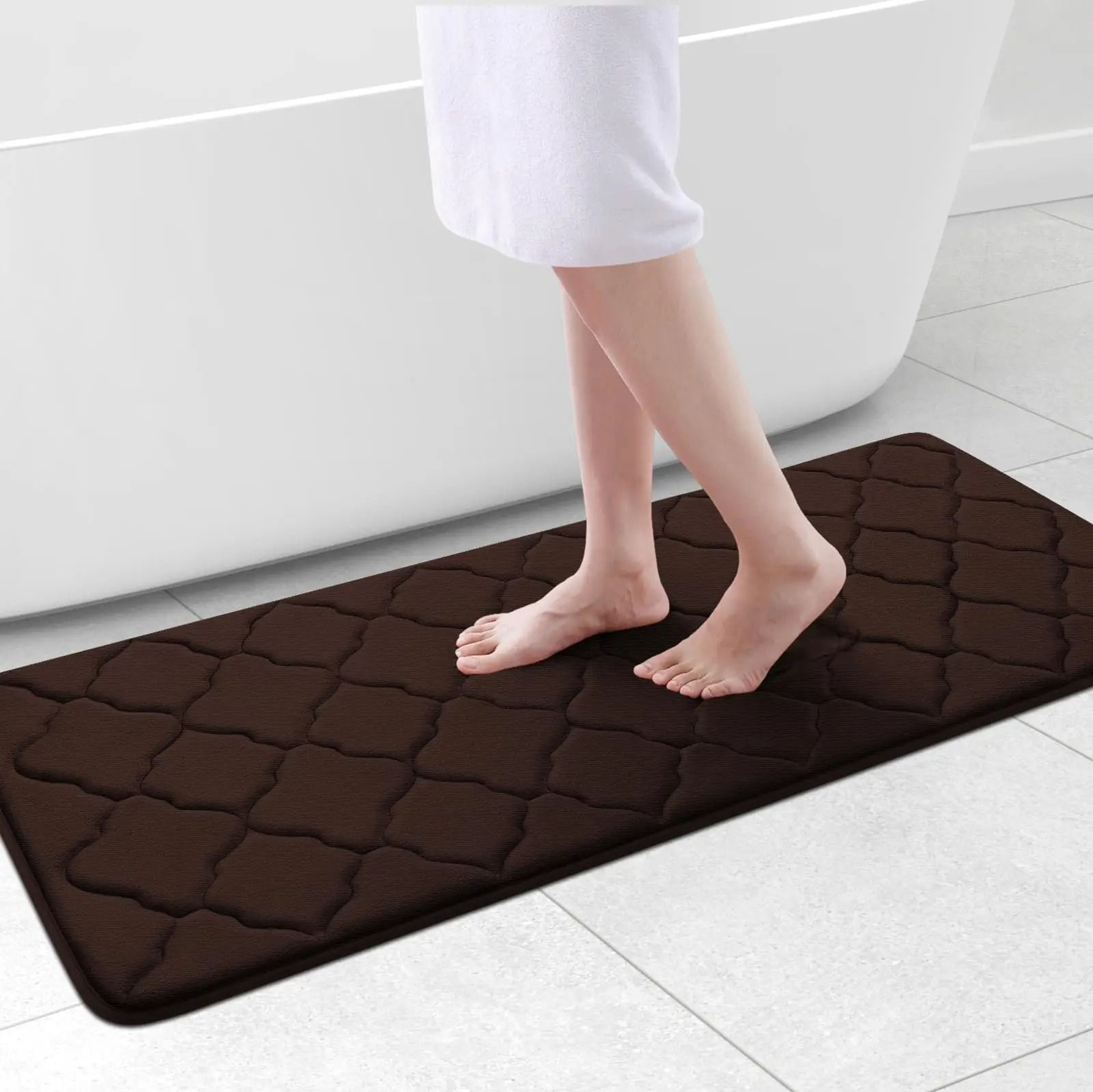 Luxury Memory Foam Bath Mat Non Slip Soft Absorbent Bathroom Carpet 2