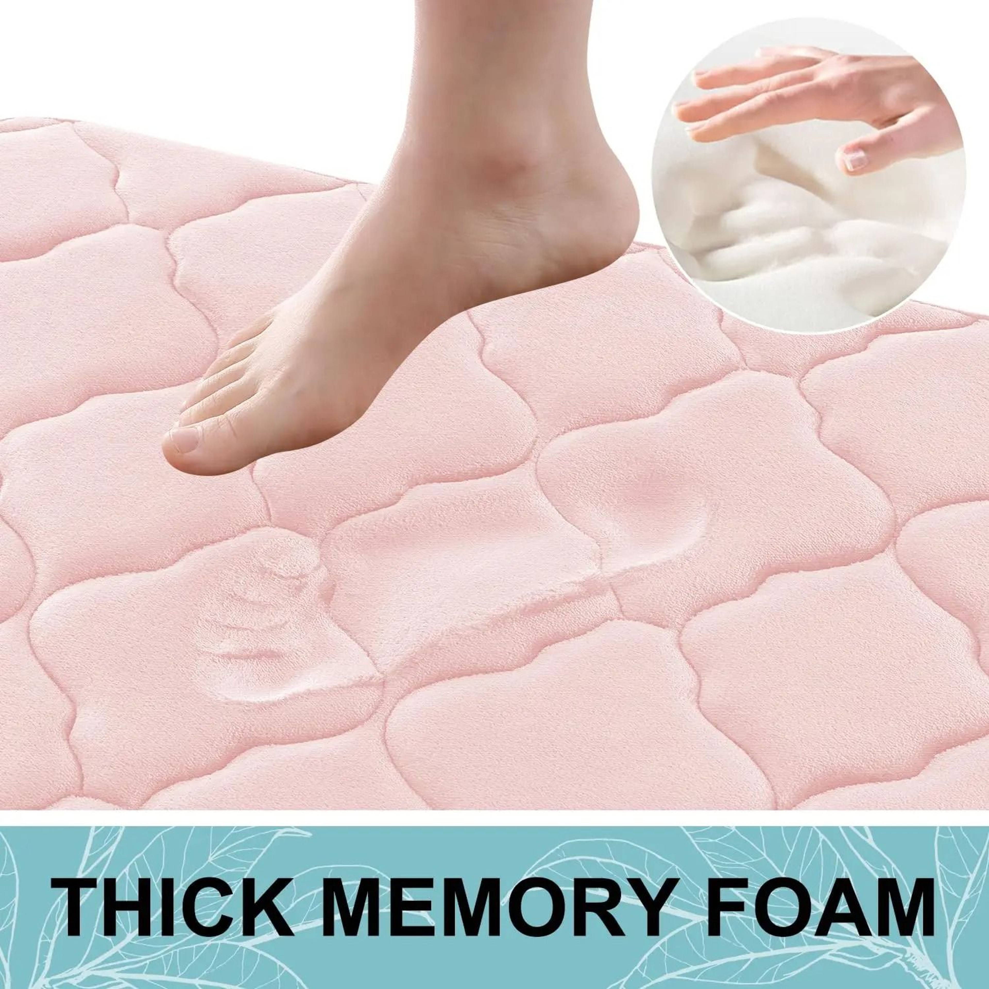 Luxury Memory Foam Bath Mat Non Slip Soft Absorbent Bathroom Carpet 24