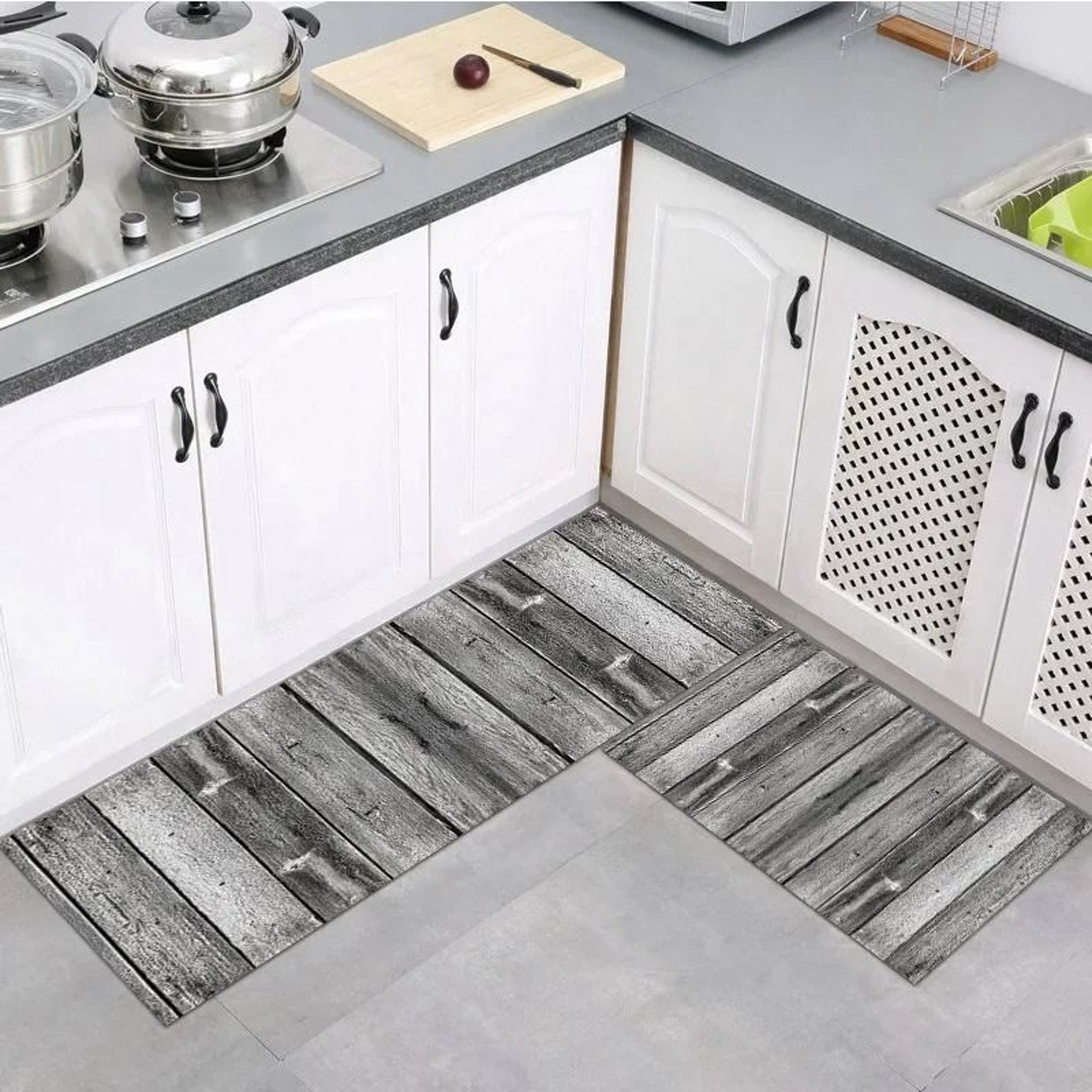 Modern Wood Grain Floor Mat Non Slip Kitchen Bathroom Entrance Rug 4