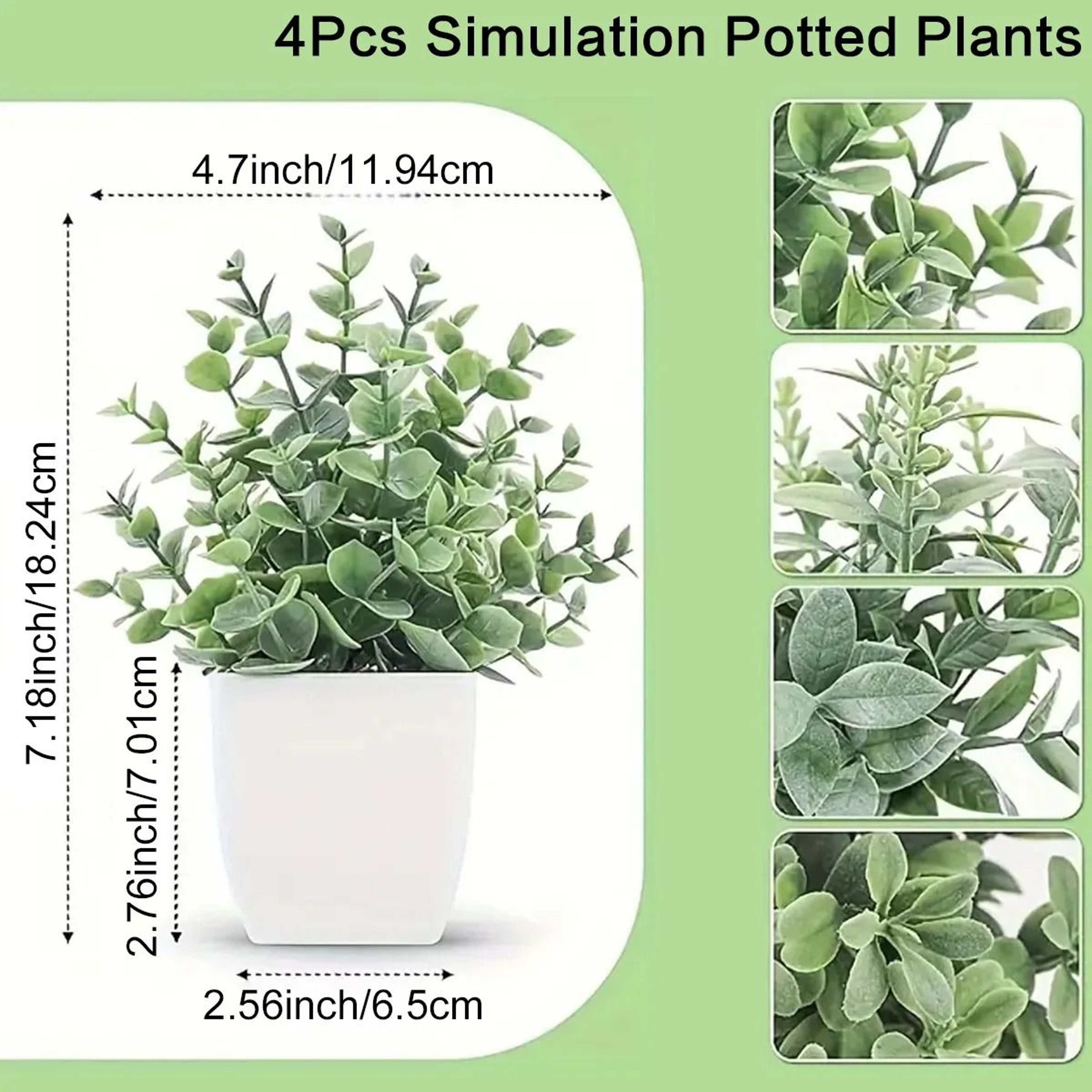 Artificial Bonsai Plant Set Small Potted Greenery For Tabletop Decor 9