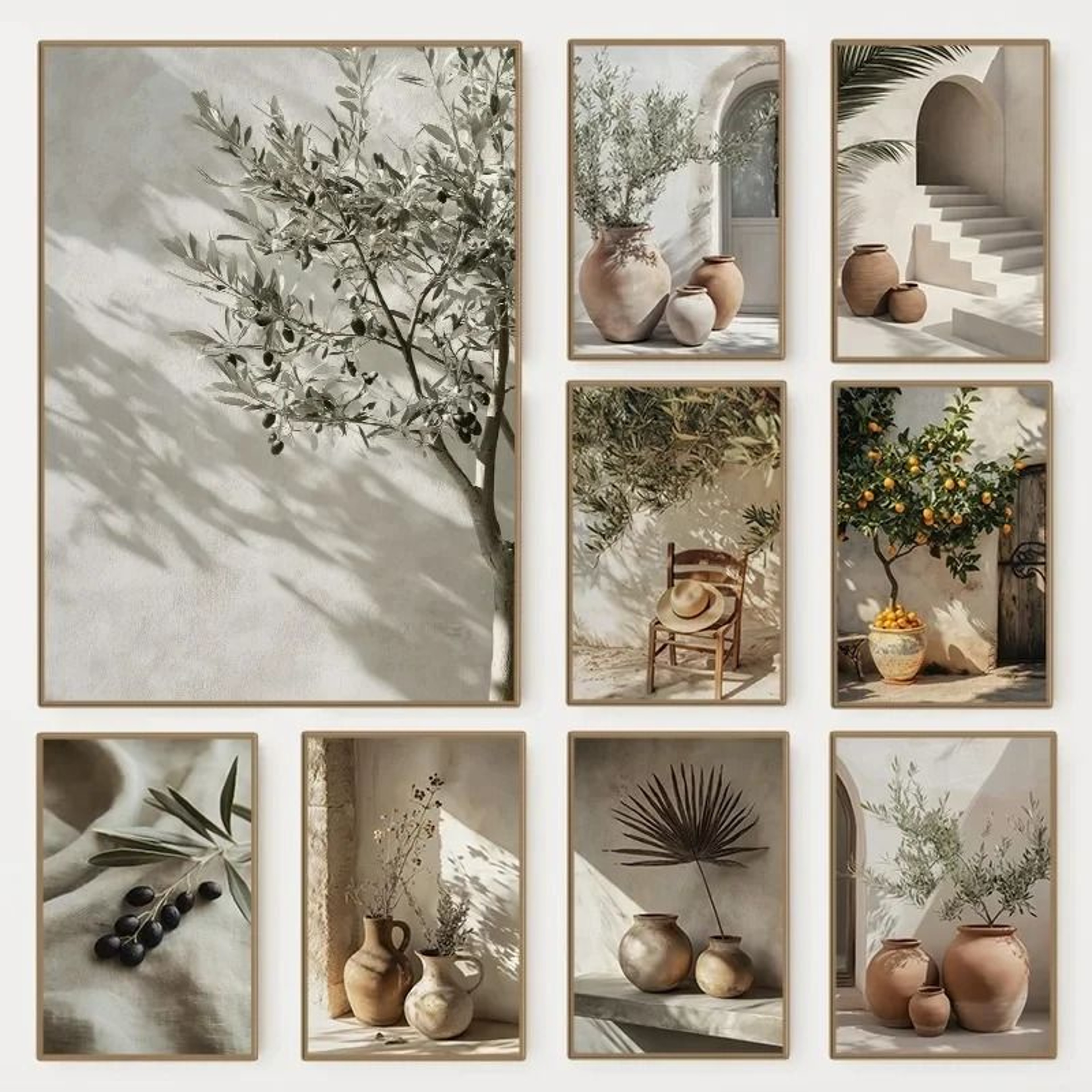 Minimalist Olive Tree Canvas Wall Art Mediterranean Botanical Poster 0