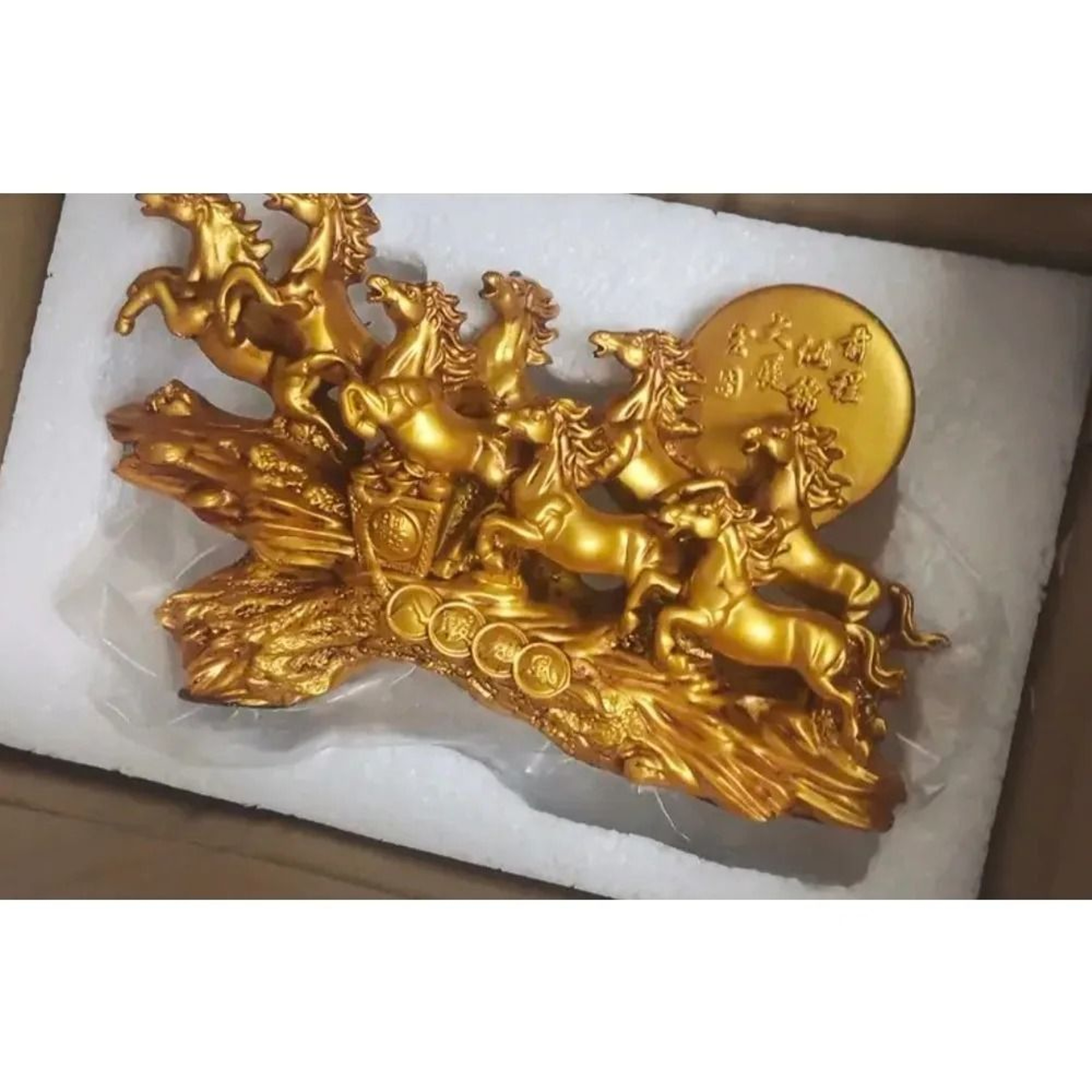 Feng Shui Eight Horses Resin Figurine Wealth Luck Home And Office Decor 2