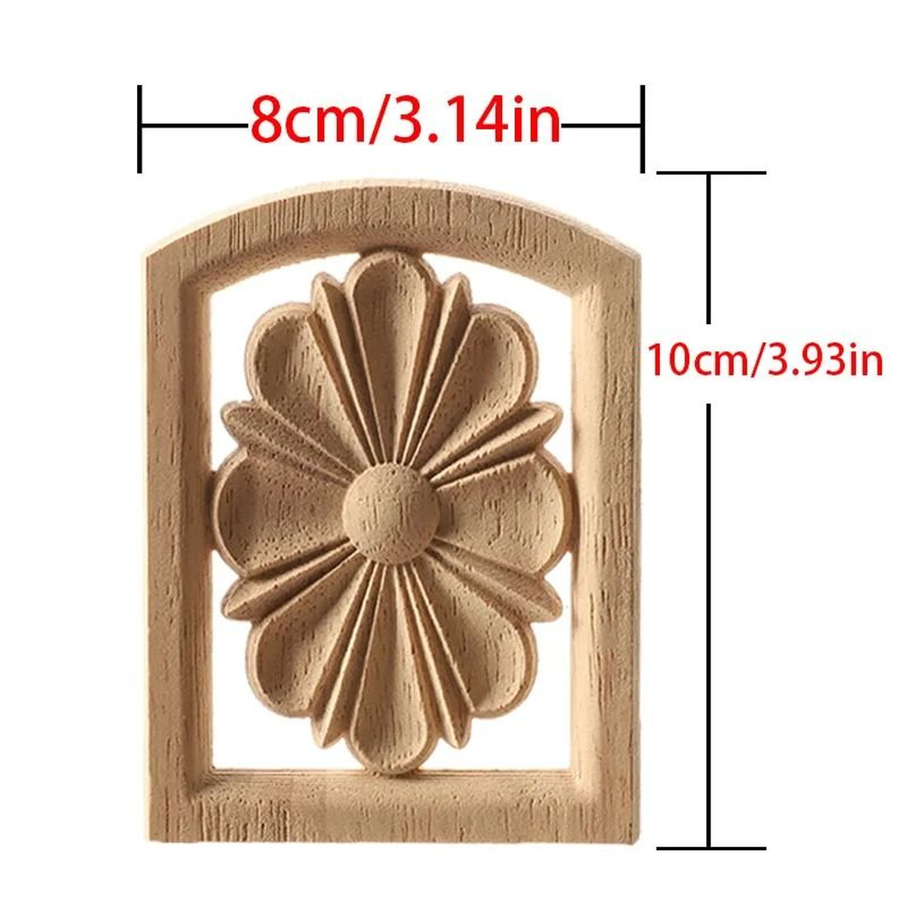 European Style Wood Corner Applique Floral Carved Furniture Trim 18