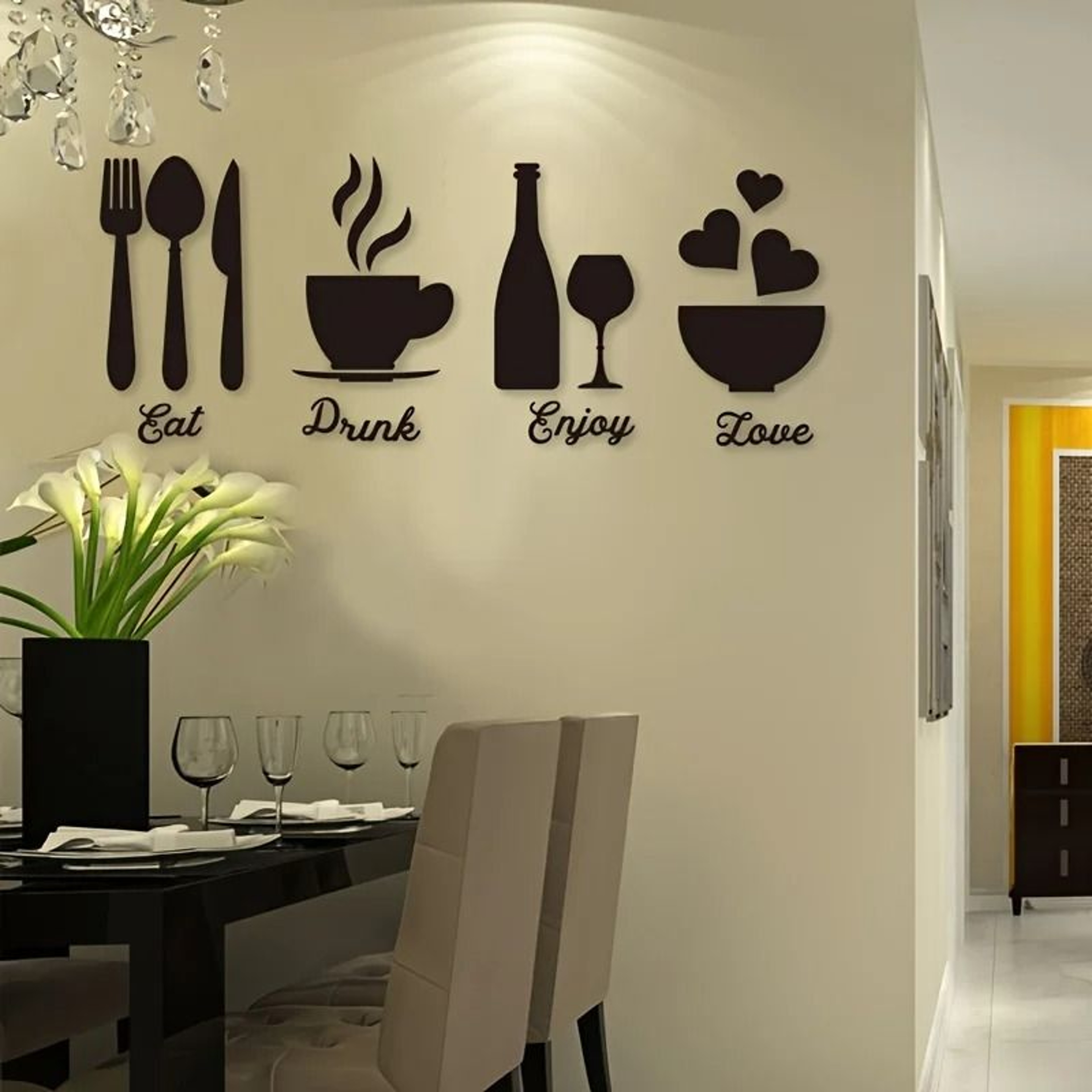 Modern Tableware Food Wallpaper Kitchen Dining Wall Decor Peel And Stick 5