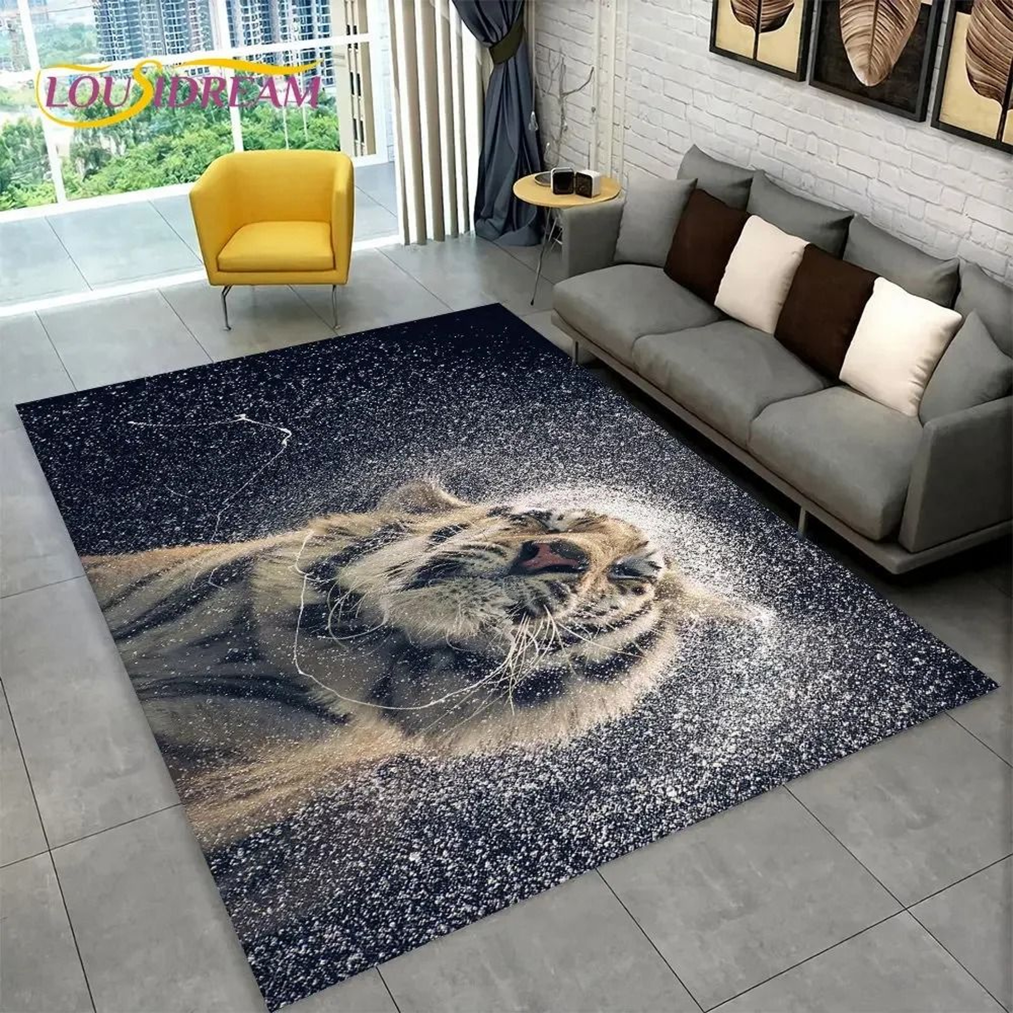 3D Animal Print Area Rug Non Slip Carpet For Living Room Bedroom Decor 25