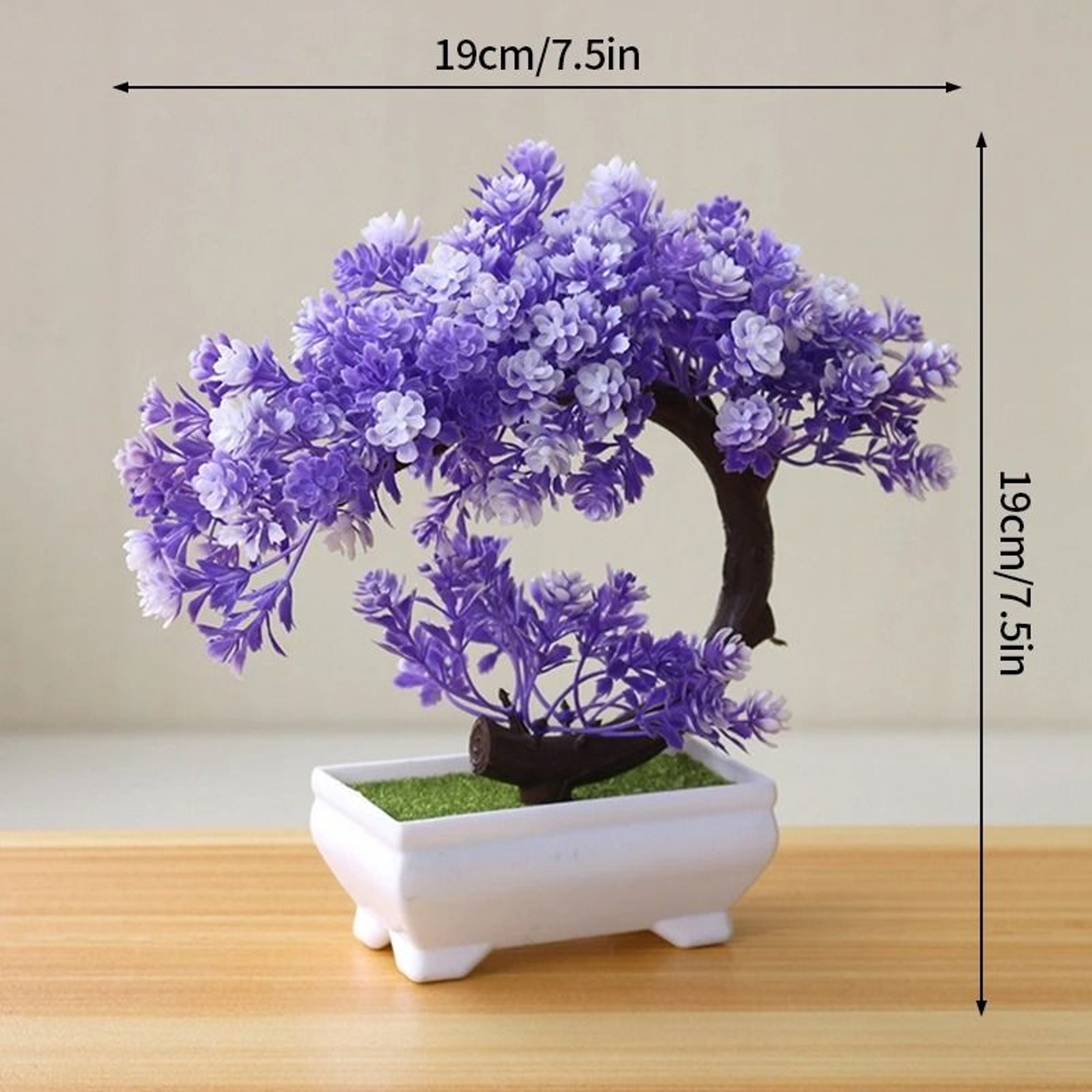 Artificial Potted Plant Mini Bonsai Tree Home Decor Accent 16