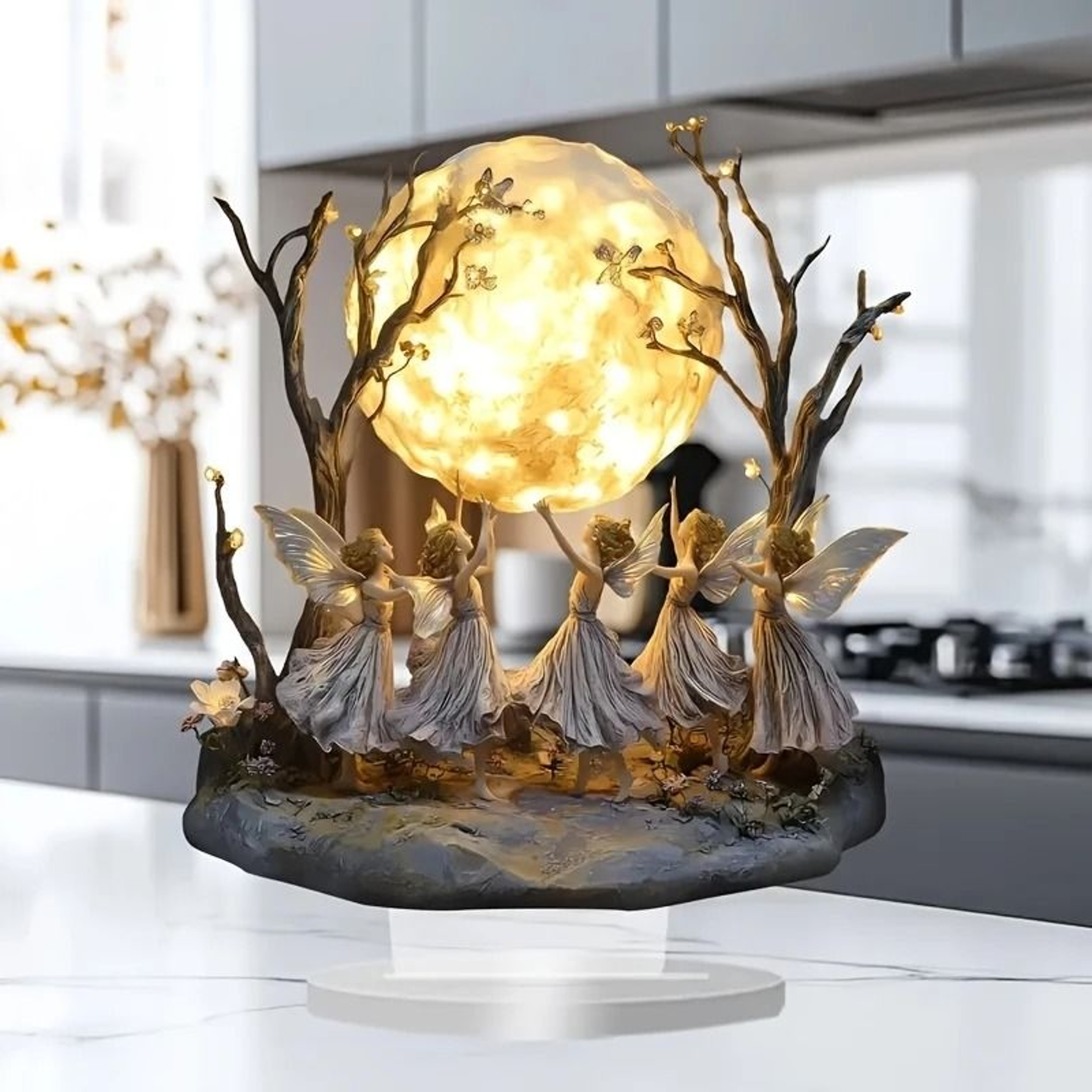 Moon Tree Elf Acrylic Tabletop Decor Fantasy Desk Ornament 6