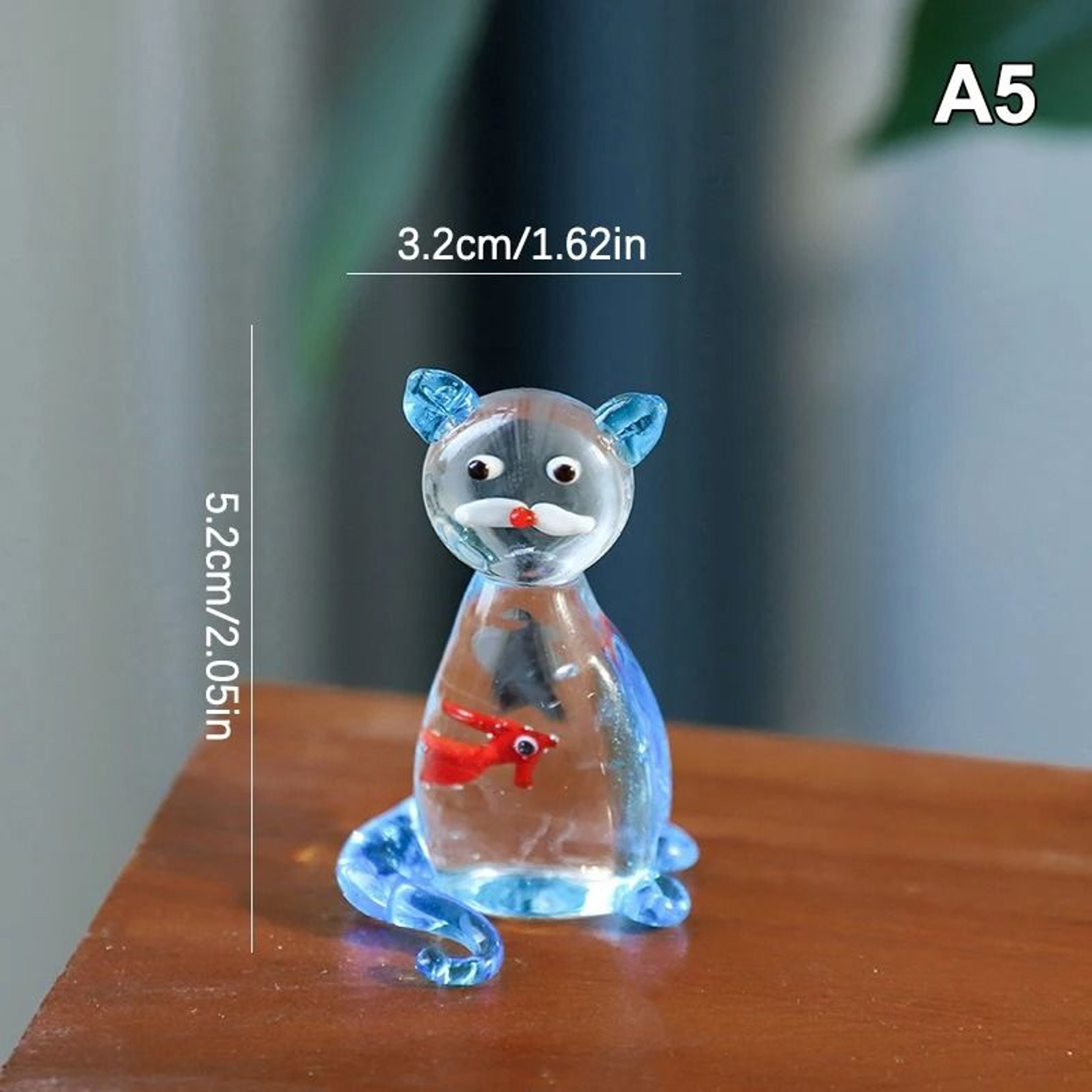 Handcrafted Glass Fish Figurine Mini Colorful Desktop Decor 5
