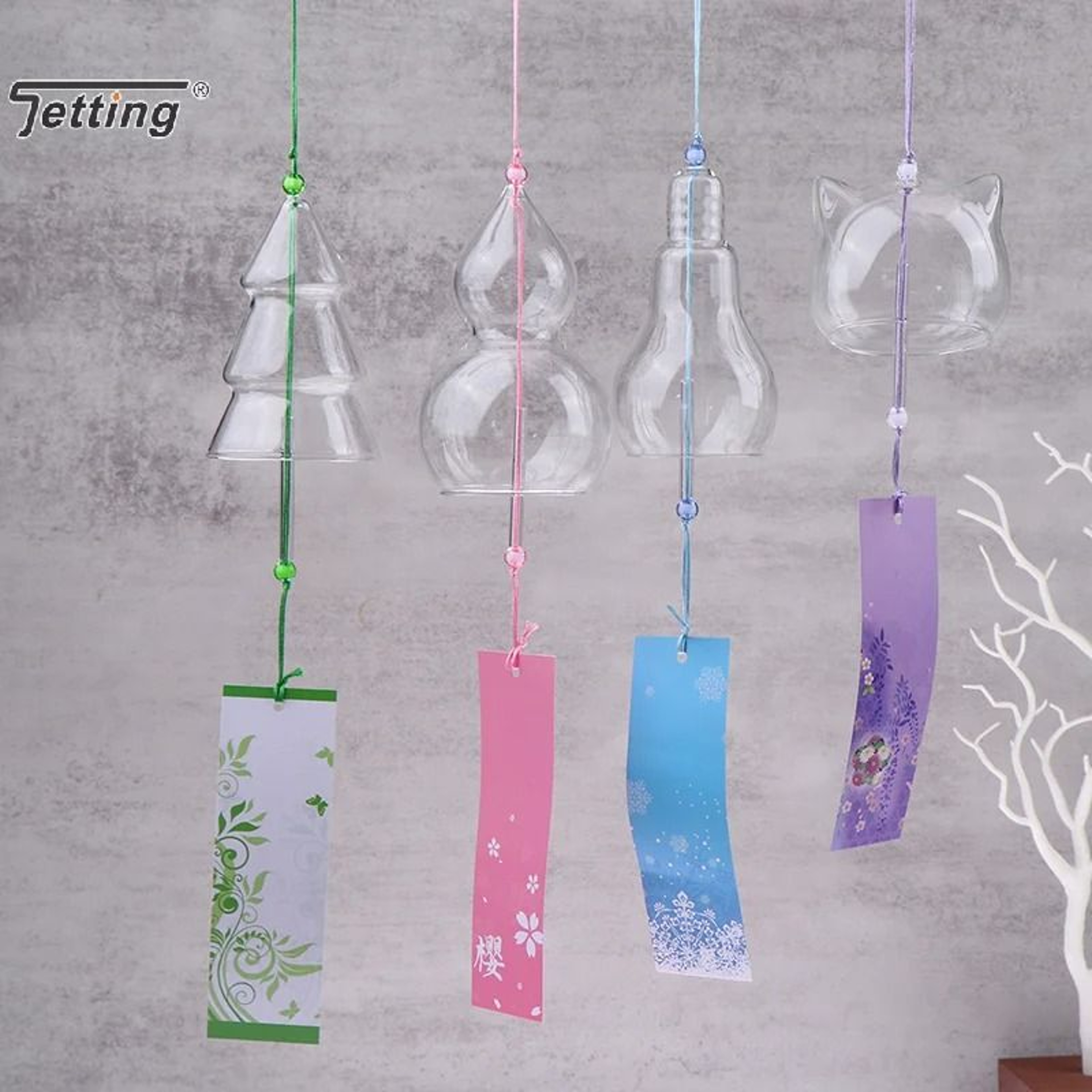 Transparent Glass Wind Chimes Japanese Wind Bell Hanging Decor 9