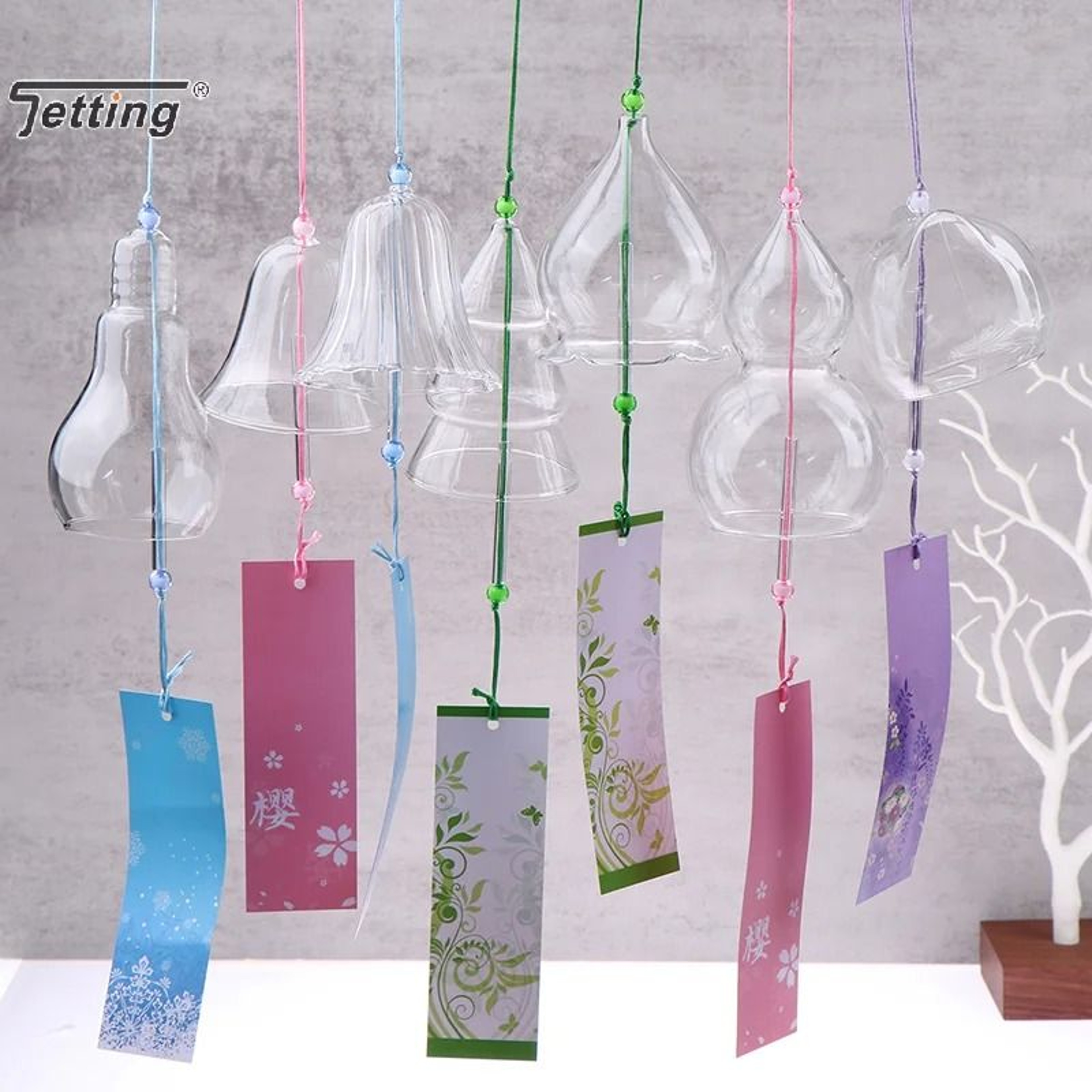 Transparent Glass Wind Chimes Japanese Wind Bell Hanging Decor 10