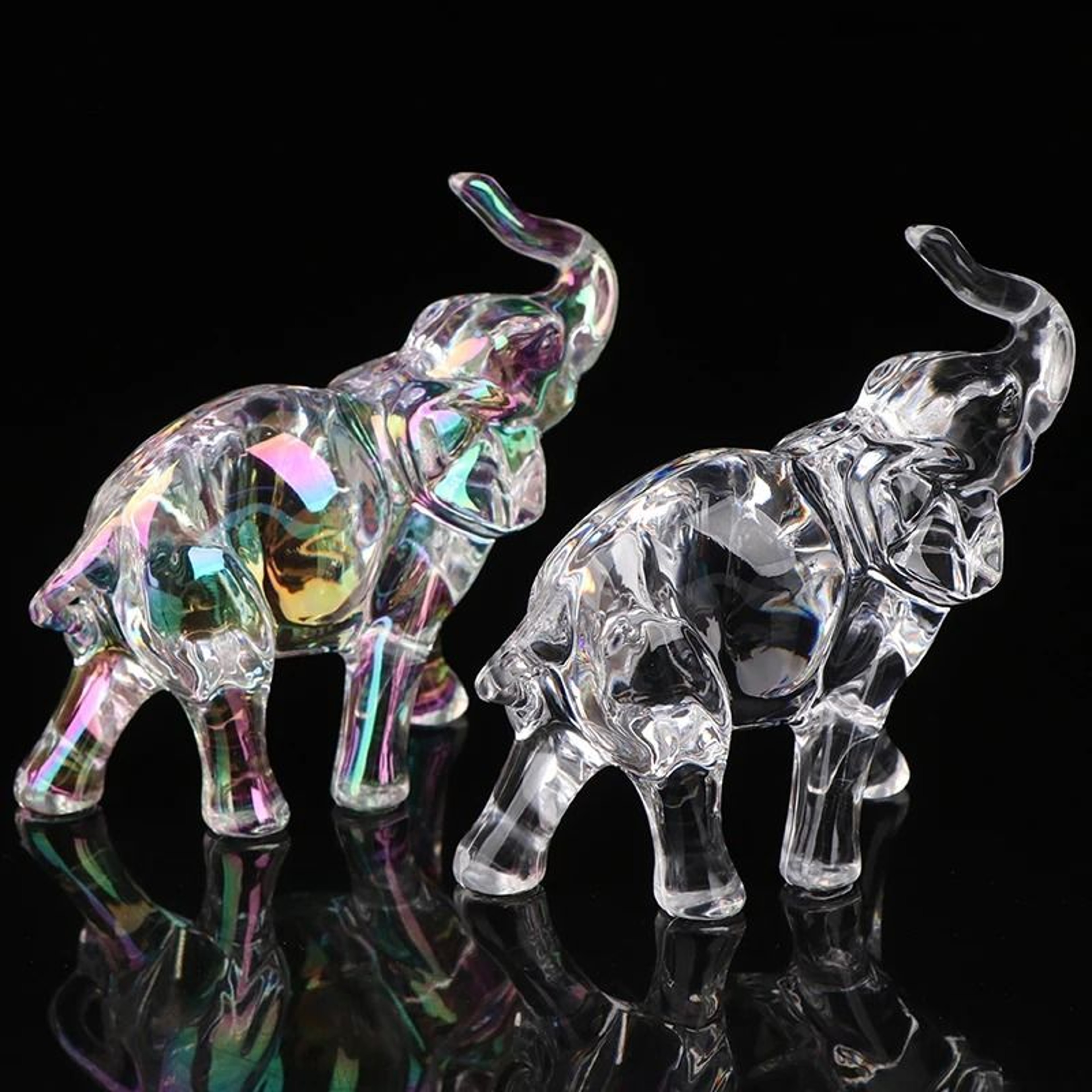 Crystal Elephant Figurine Mini Cute Animal Desk Decor Ornament 6