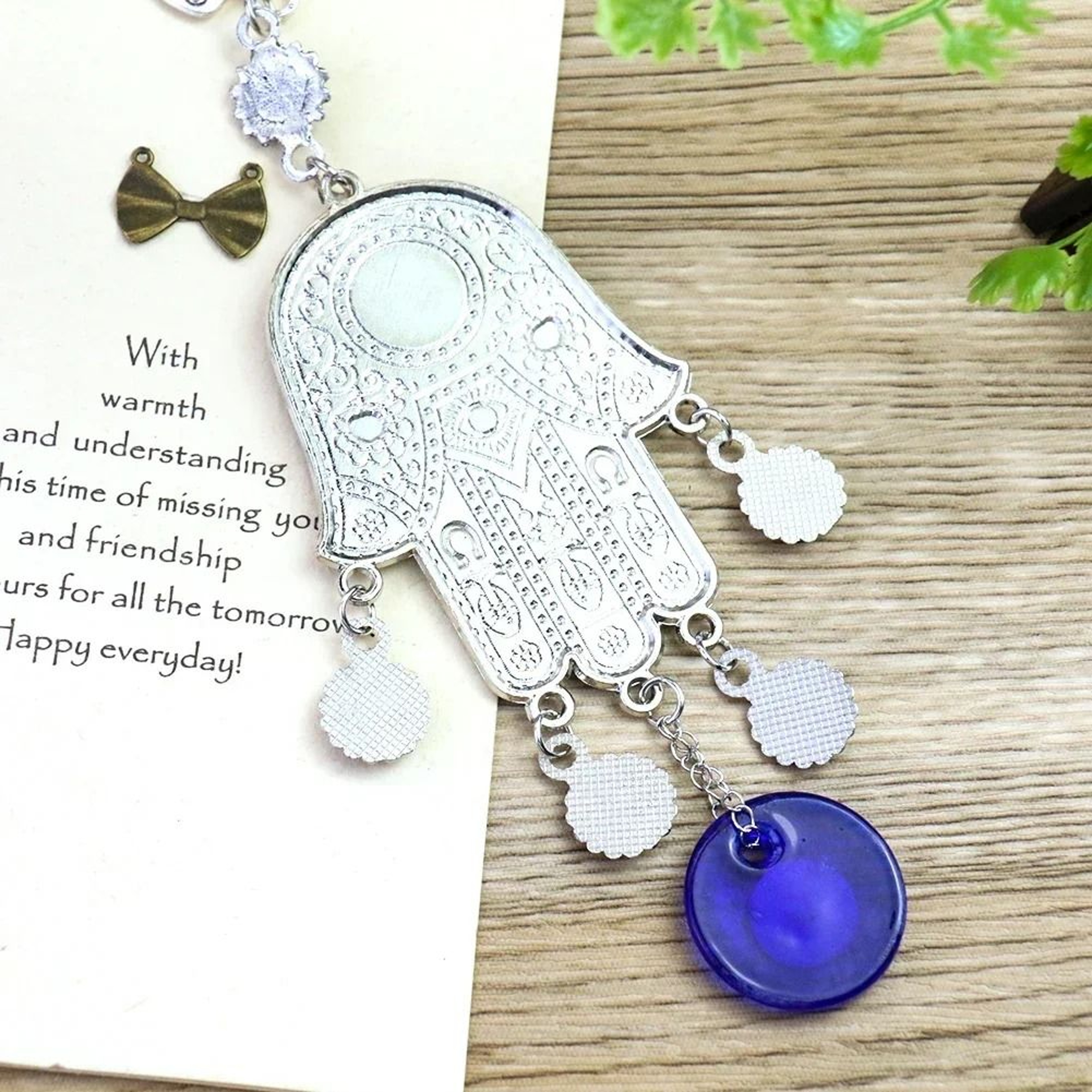 Evil Eye Wall Hanging Wind Chime Fatima Hand Ornament Geometric Meditation Decor 7