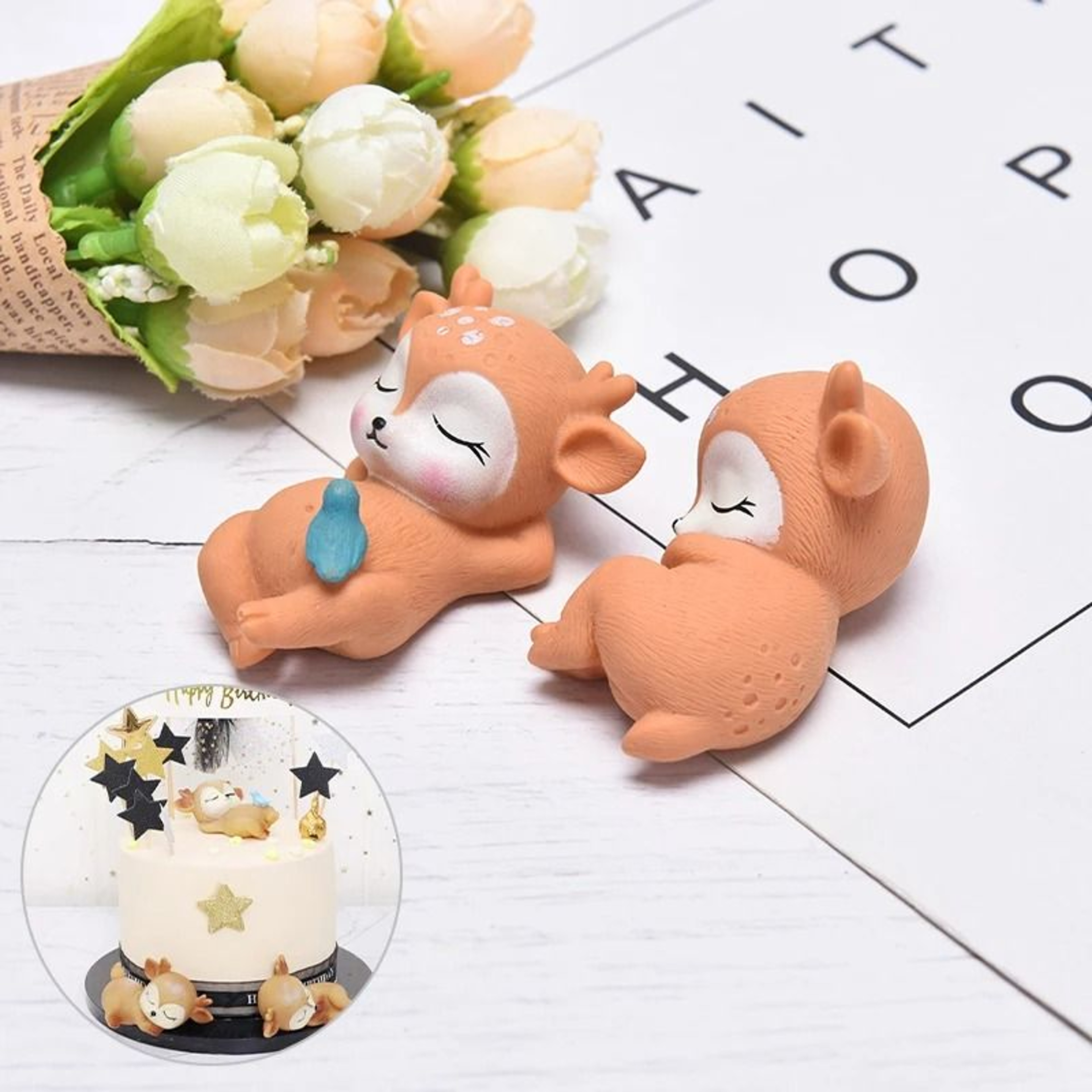 Fairy Garden Miniatures Mini Animal Figurines Couple Set For Terrarium Decor 24