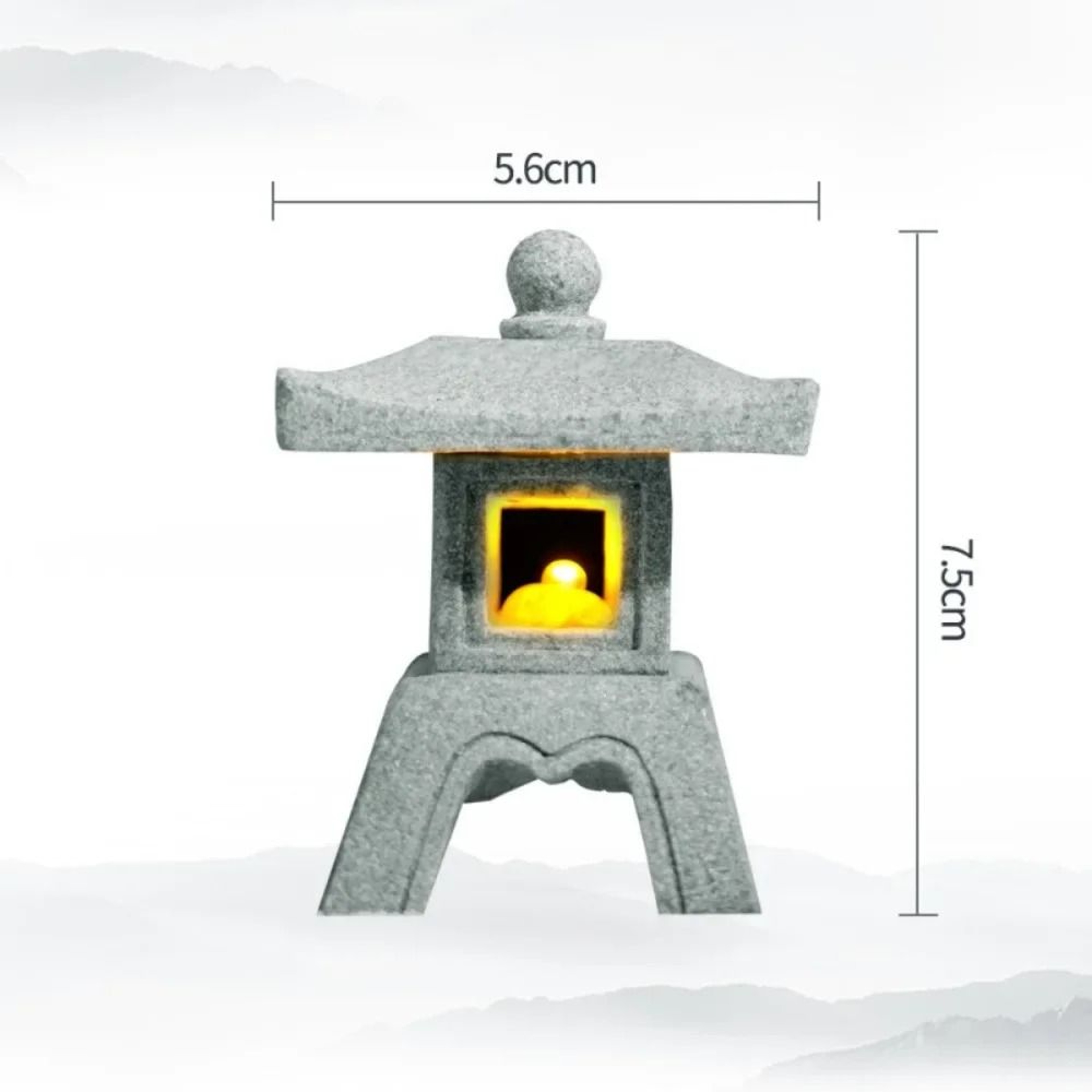 Mini Pagoda Lantern Zen Garden Decor Miniature Bonsai Landscape Light Statue 2