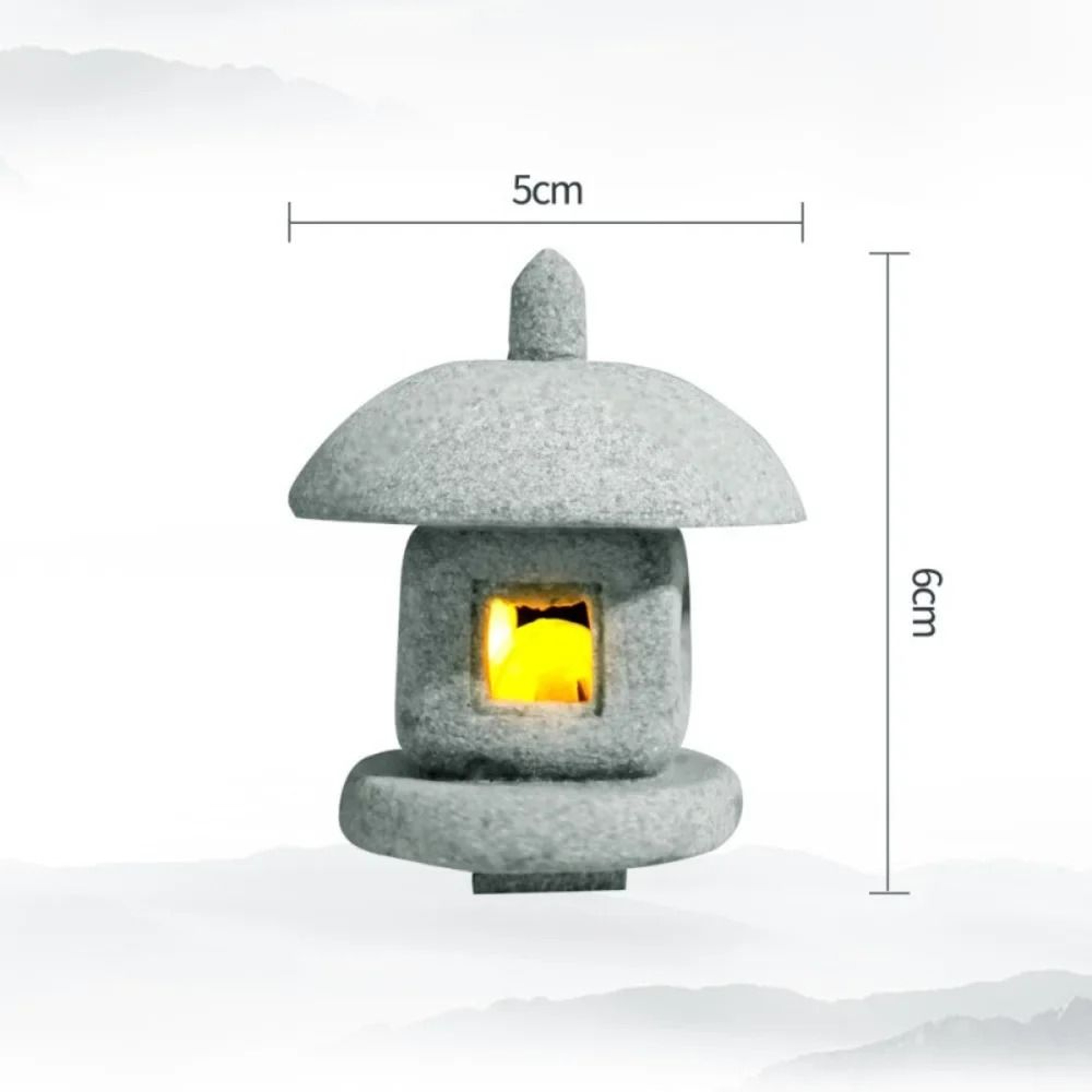 Mini Pagoda Lantern Zen Garden Decor Miniature Bonsai Landscape Light Statue 7