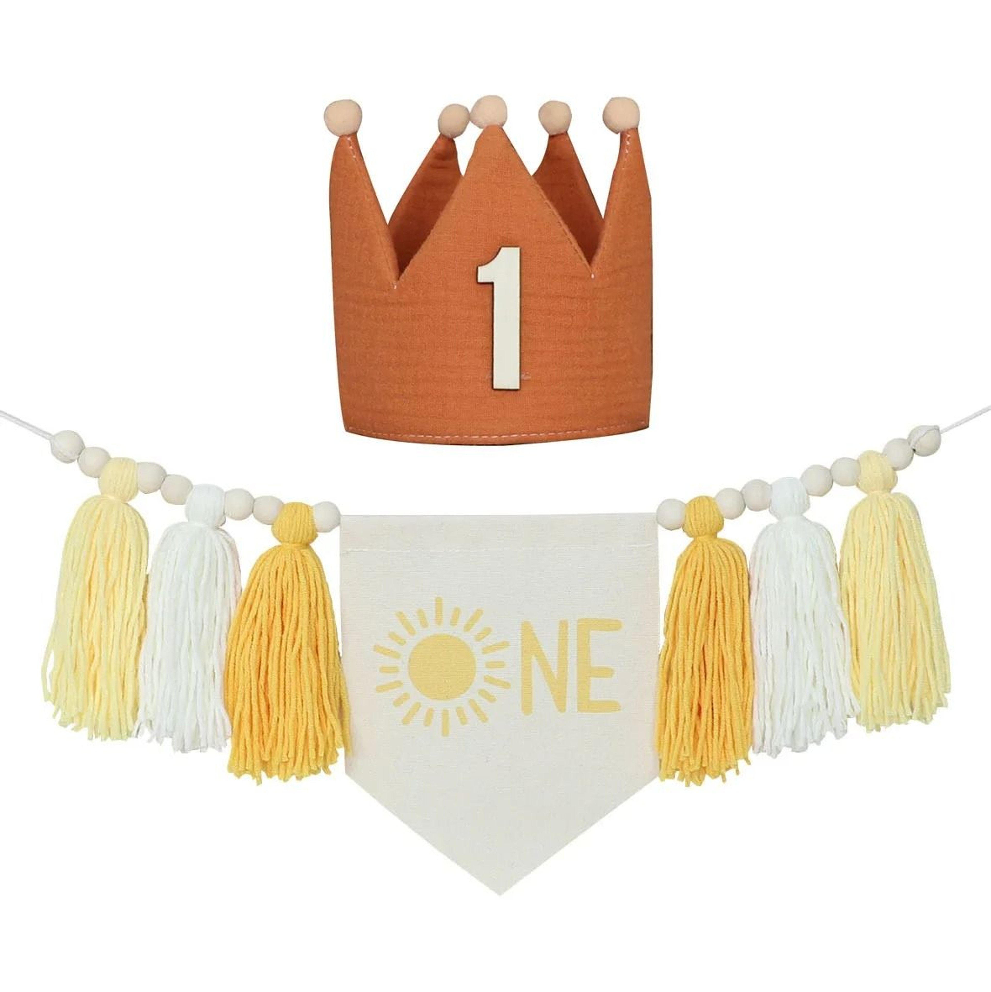 First Birthday Banner High Chair Banner Boho Baby Birthday Decoration 1