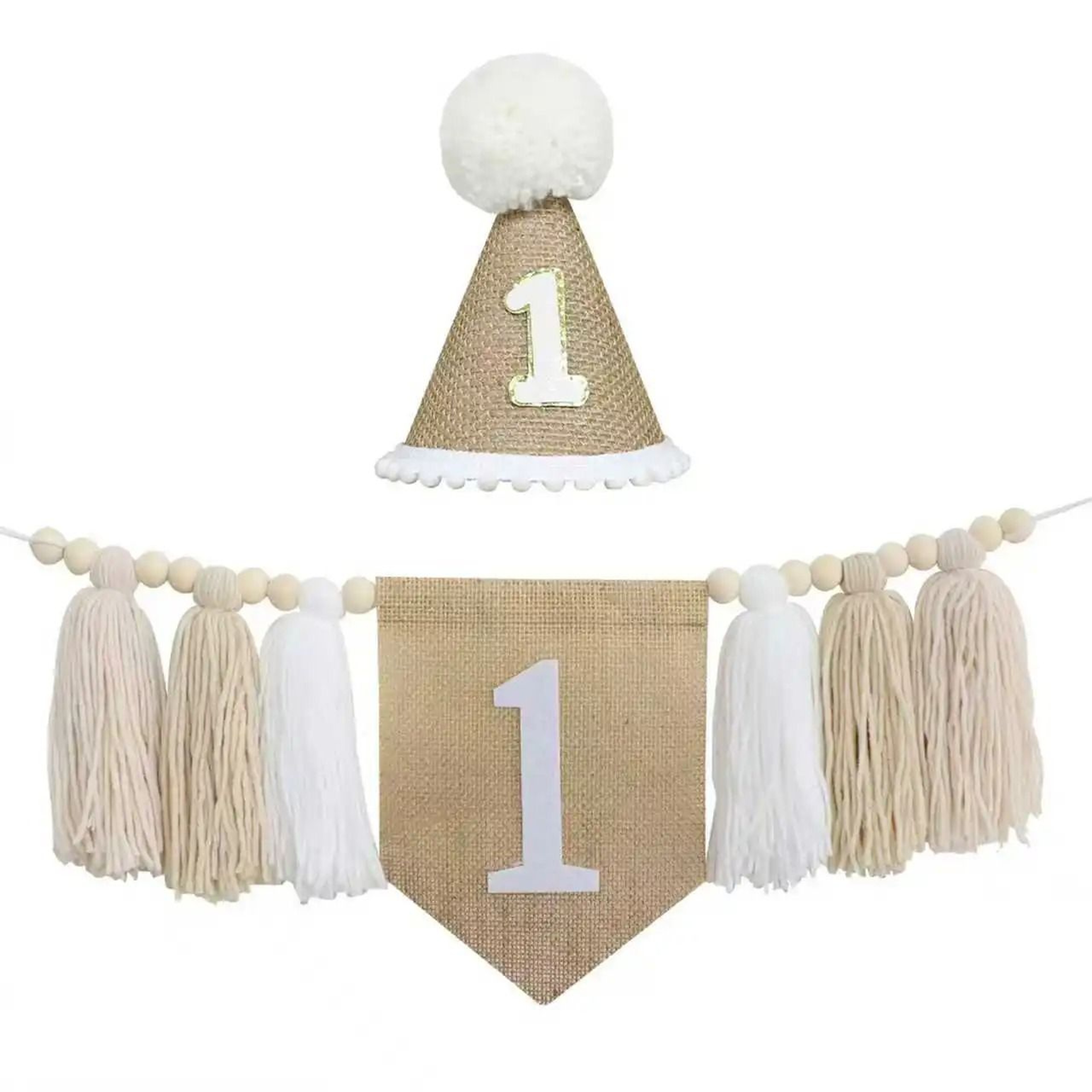 First Birthday Banner High Chair Banner Boho Baby Birthday Decoration 2