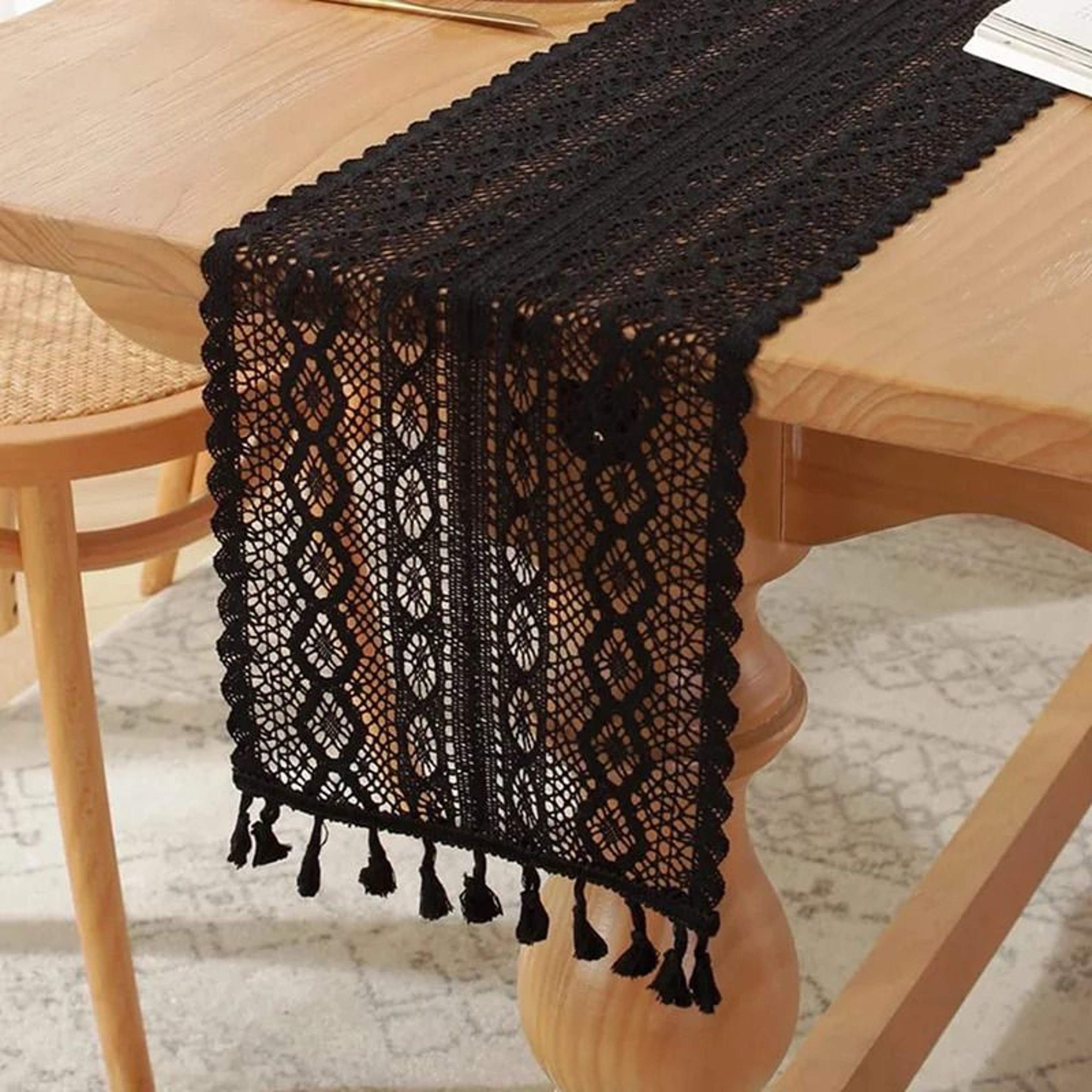 Crochet Lace Table Runner Vintage Beige Boho Table Decor Wedding Table Runner 4